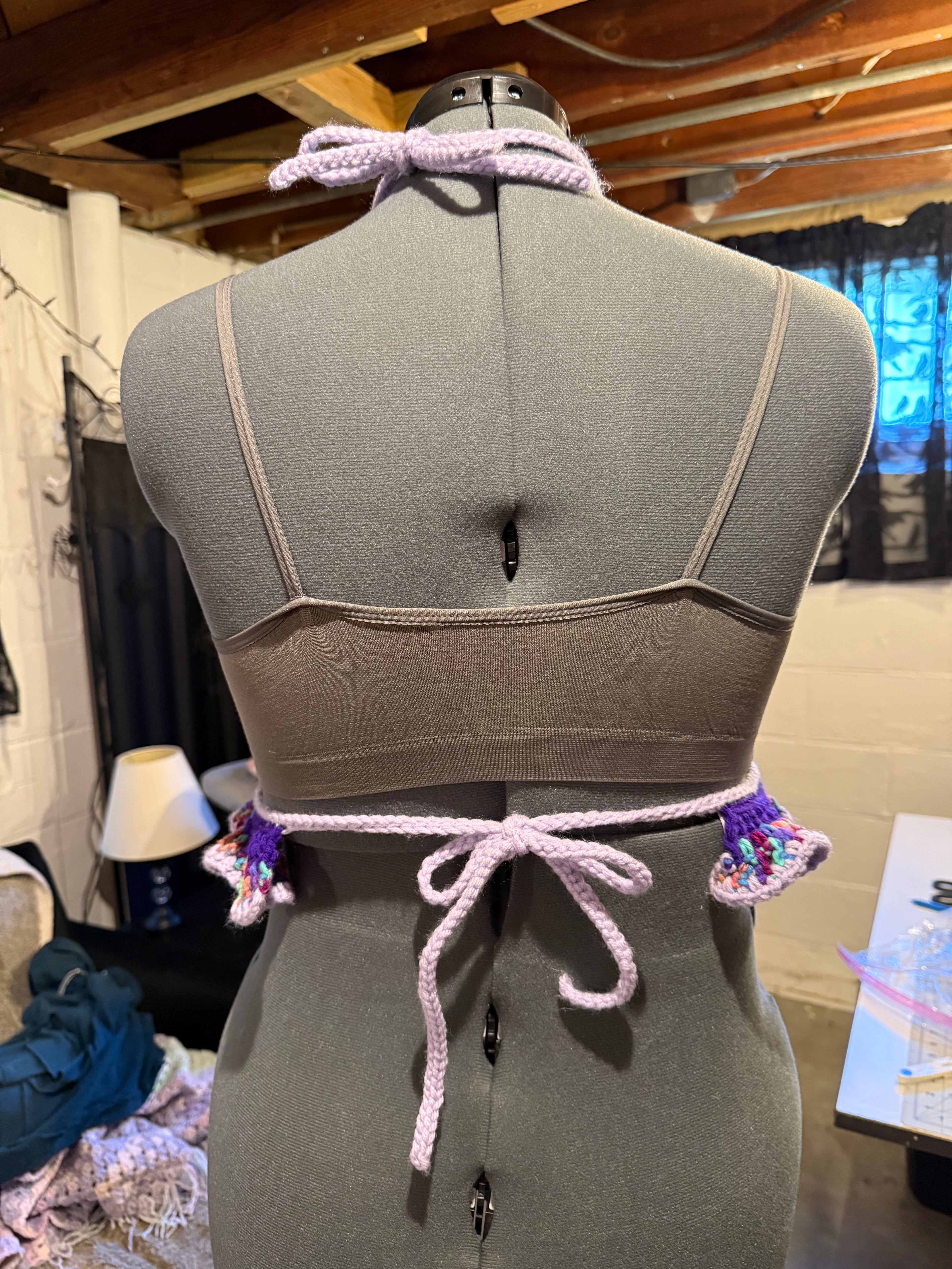 purple confetti halter top