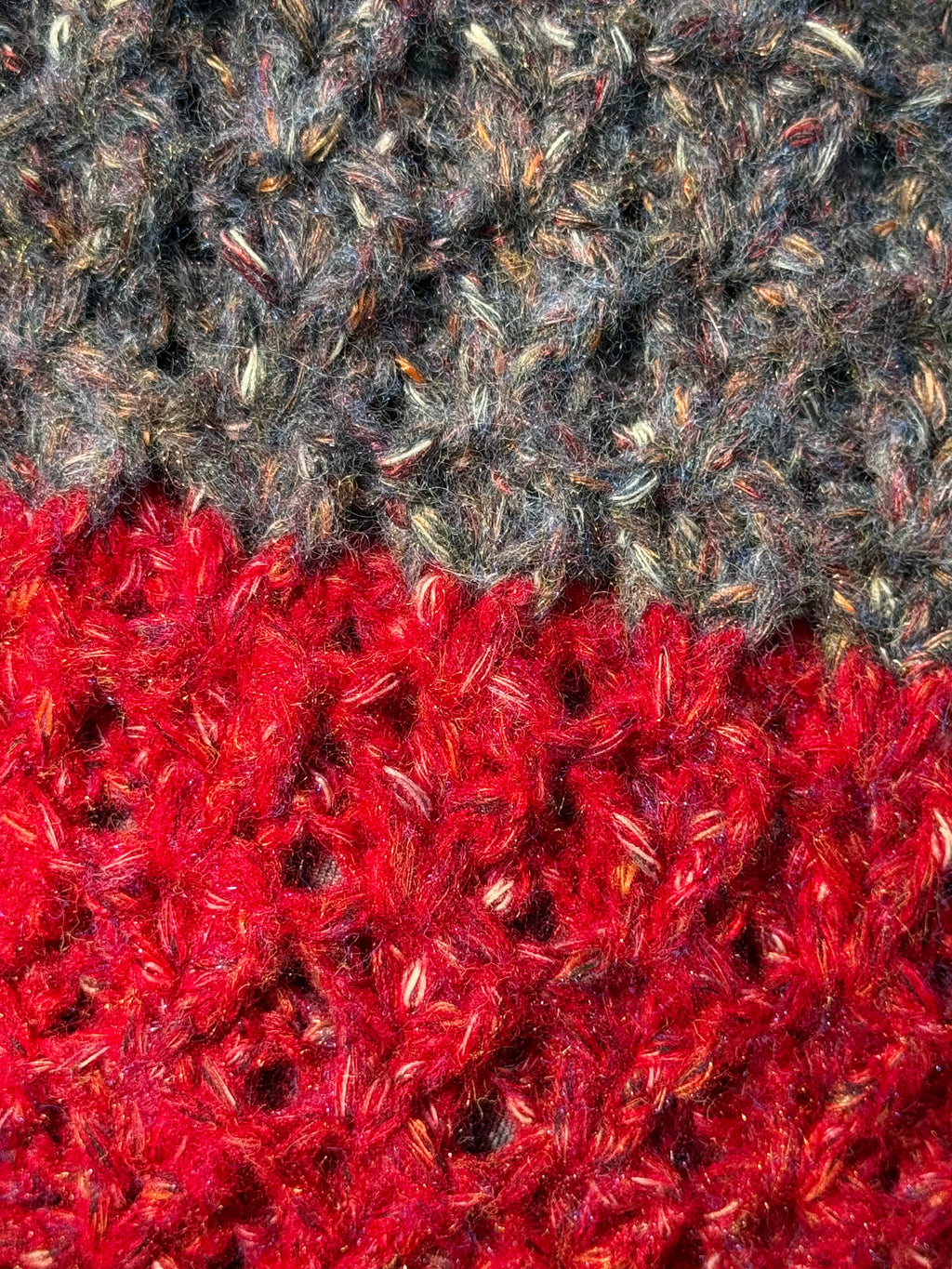 Vermillian red and taupe Sweater