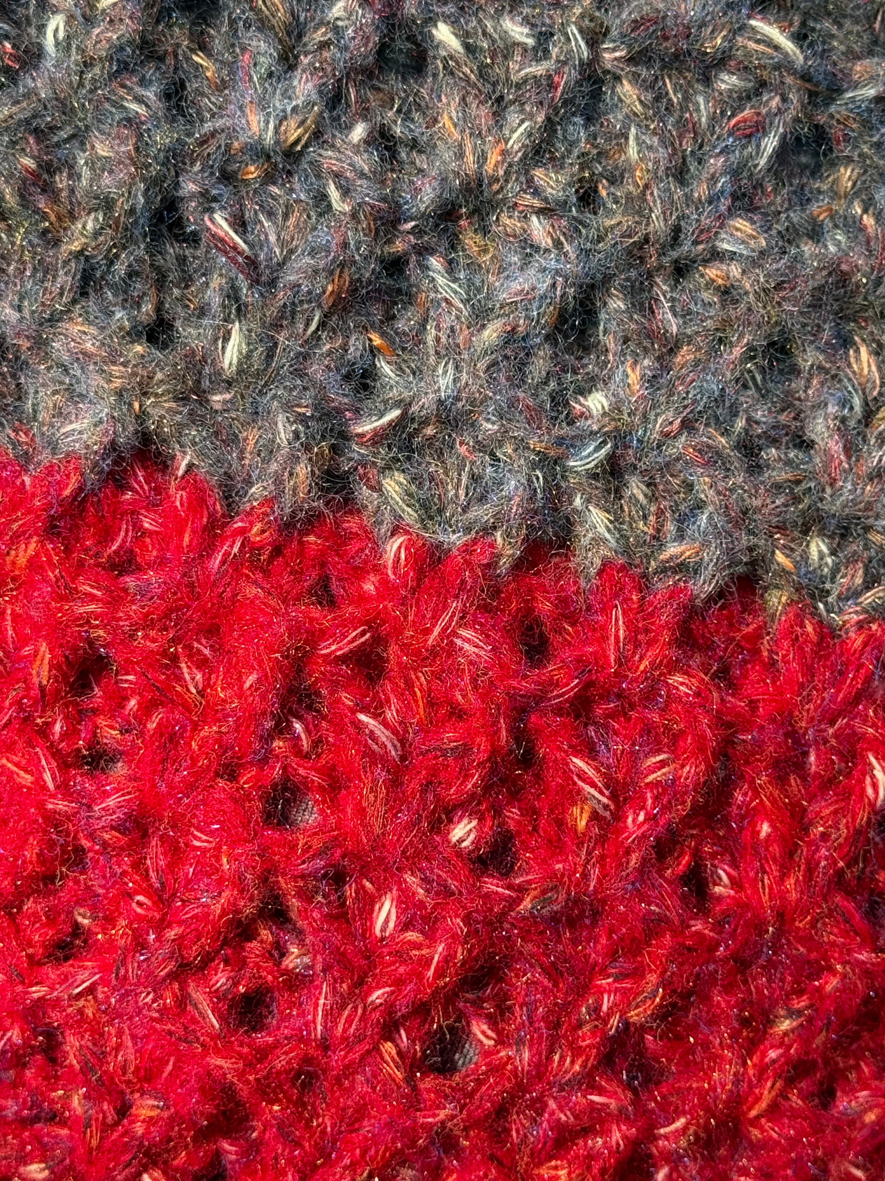 Vermillian red and taupe Sweater