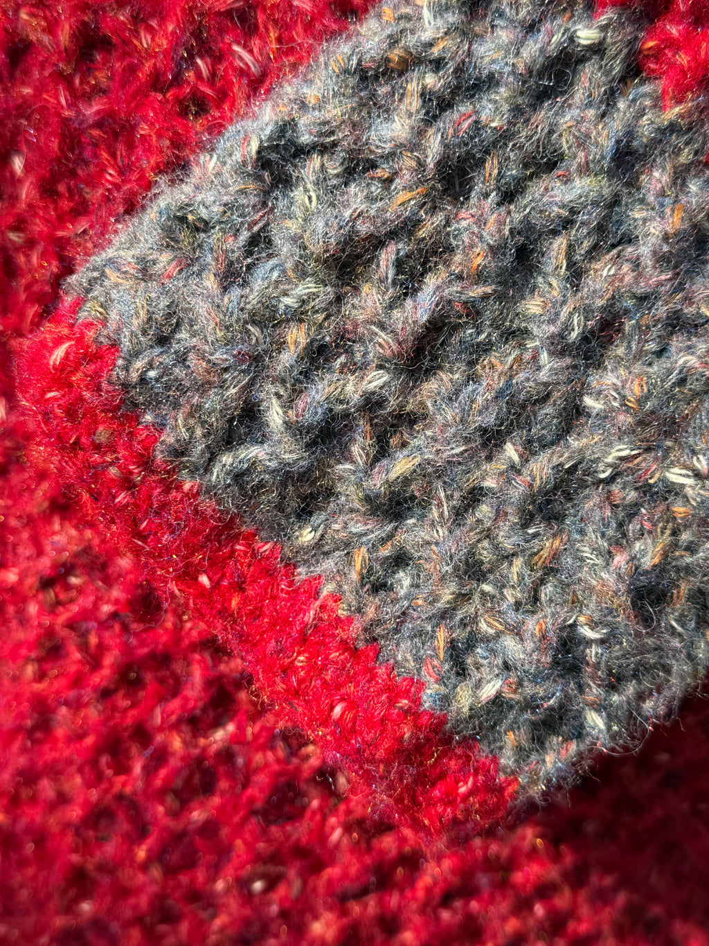 Vermillian red and taupe Sweater