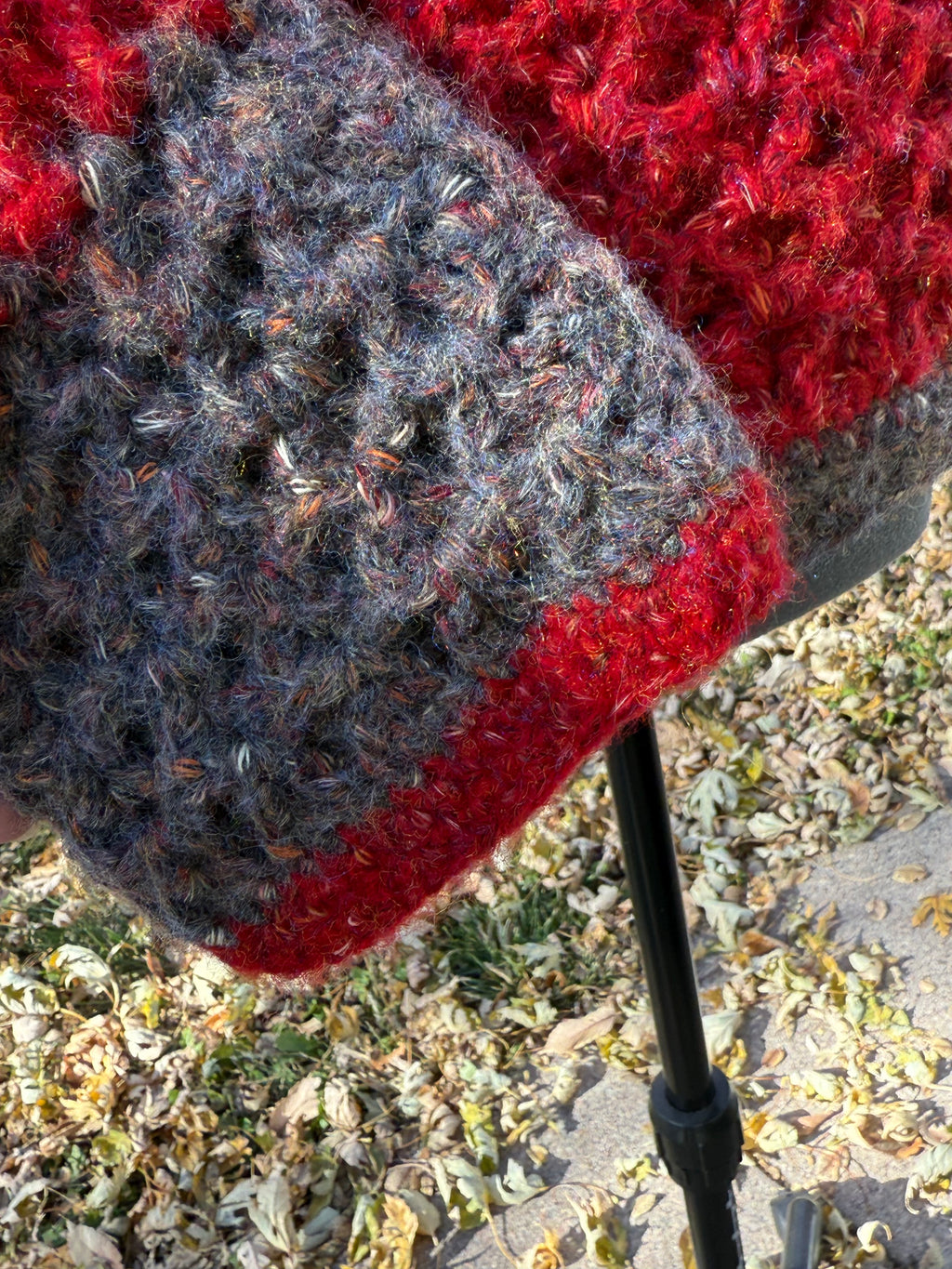 Vermillian red and taupe Sweater