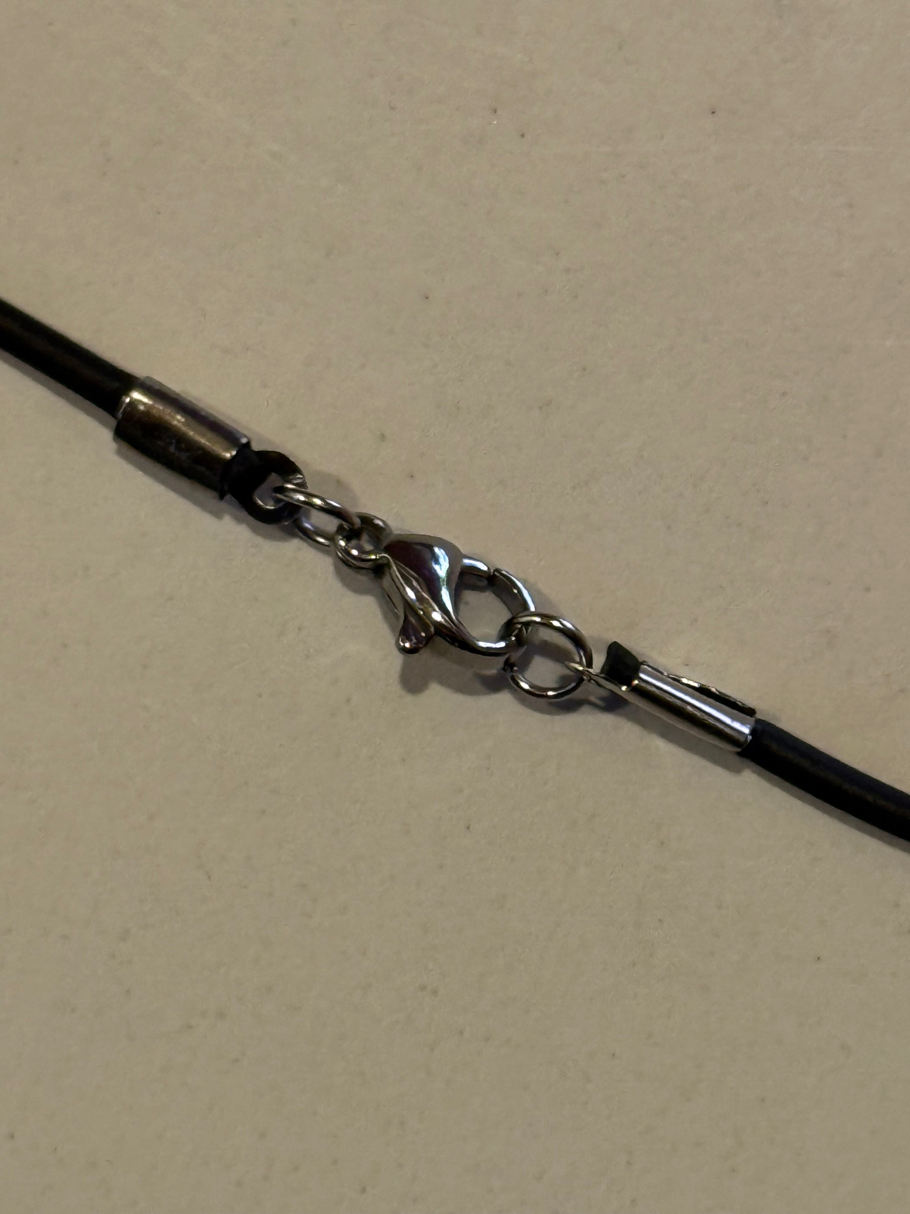 Black tourmaline and butterfly necklace