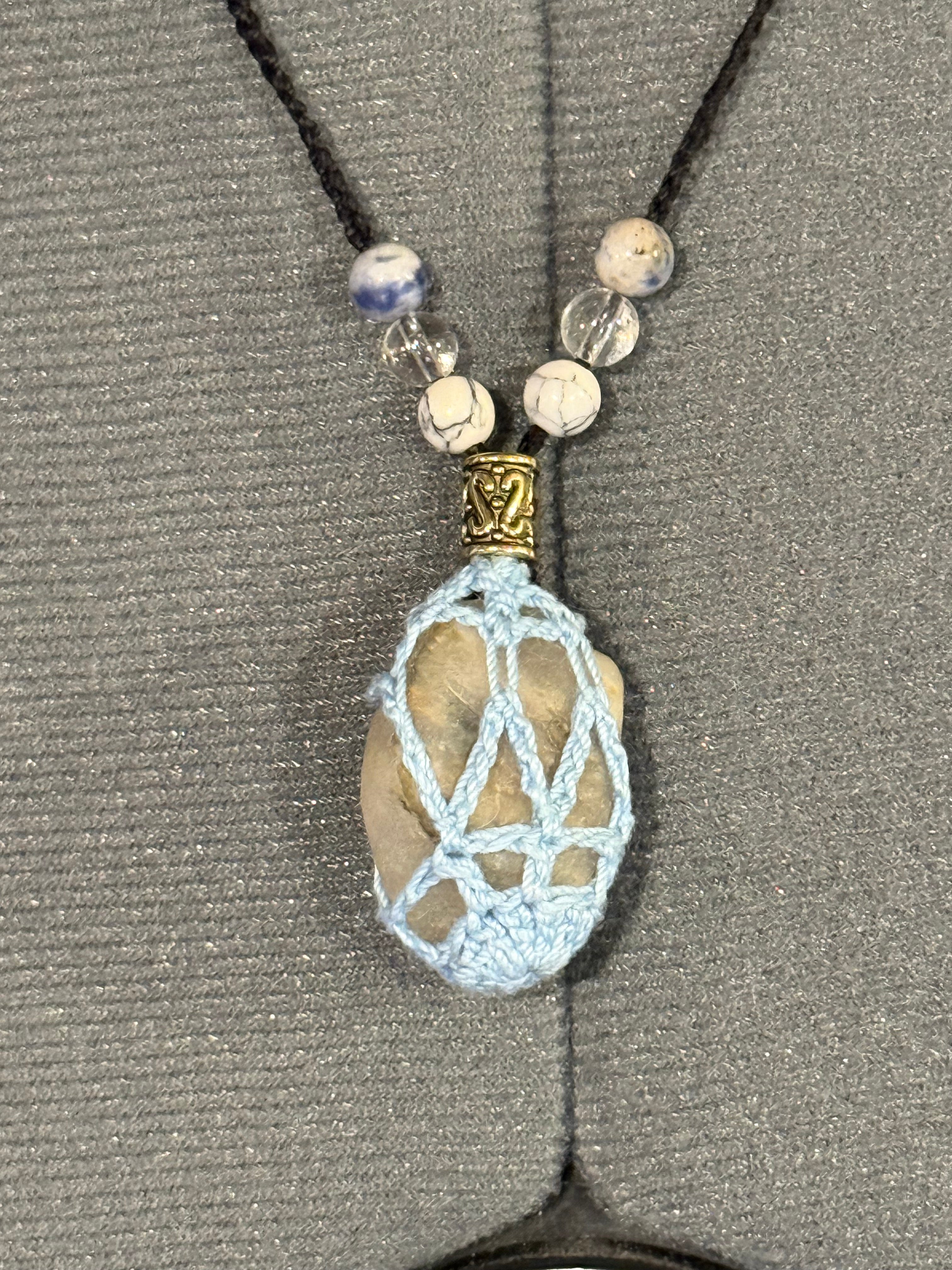 Light blue grounding stone necklace