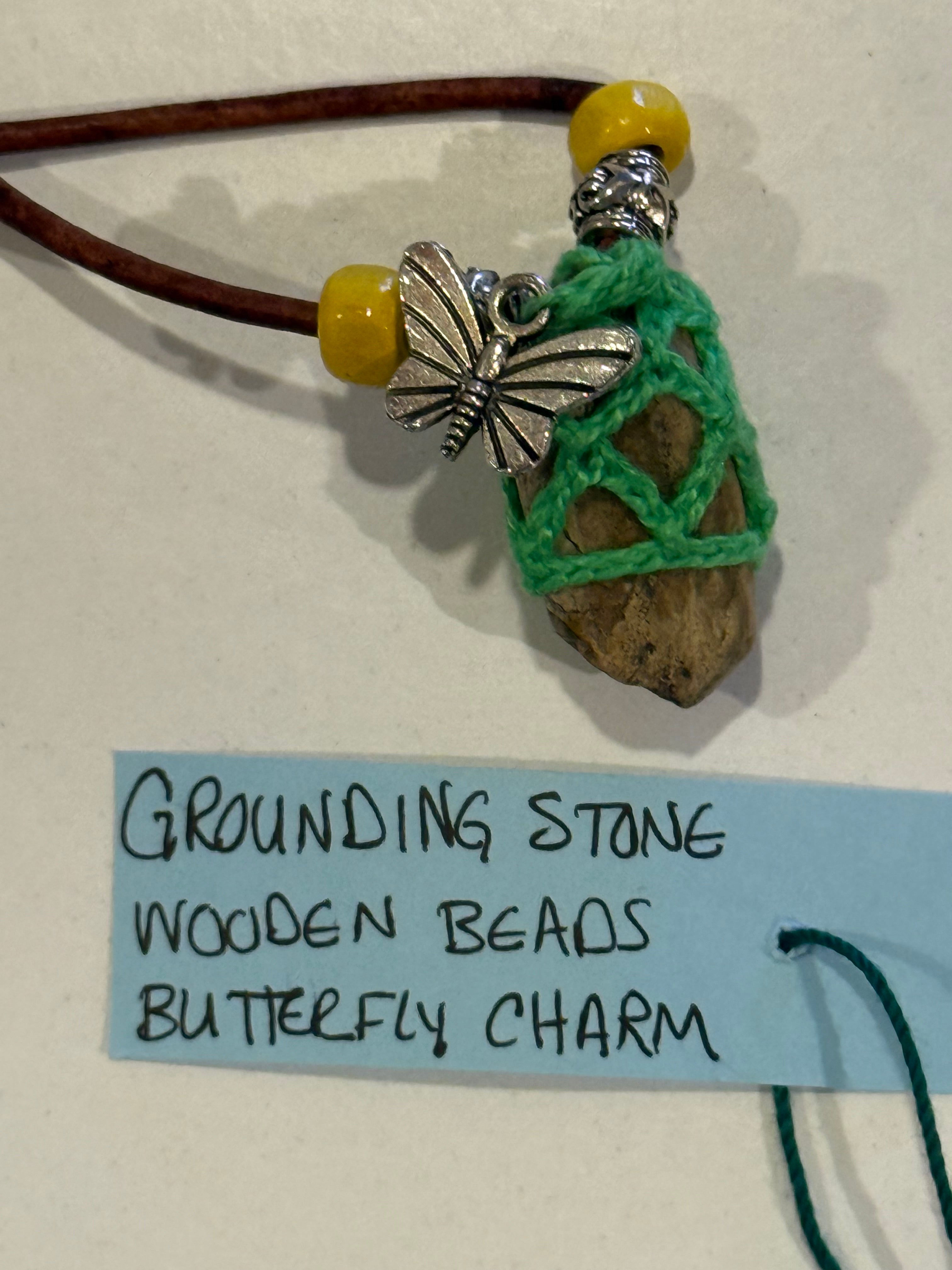 grounding stone butterfly necklace