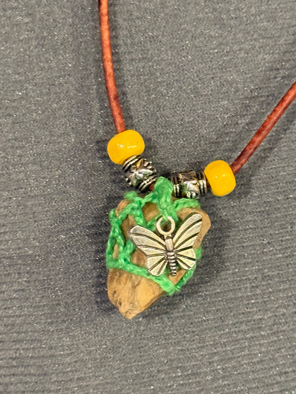grounding stone butterfly necklace