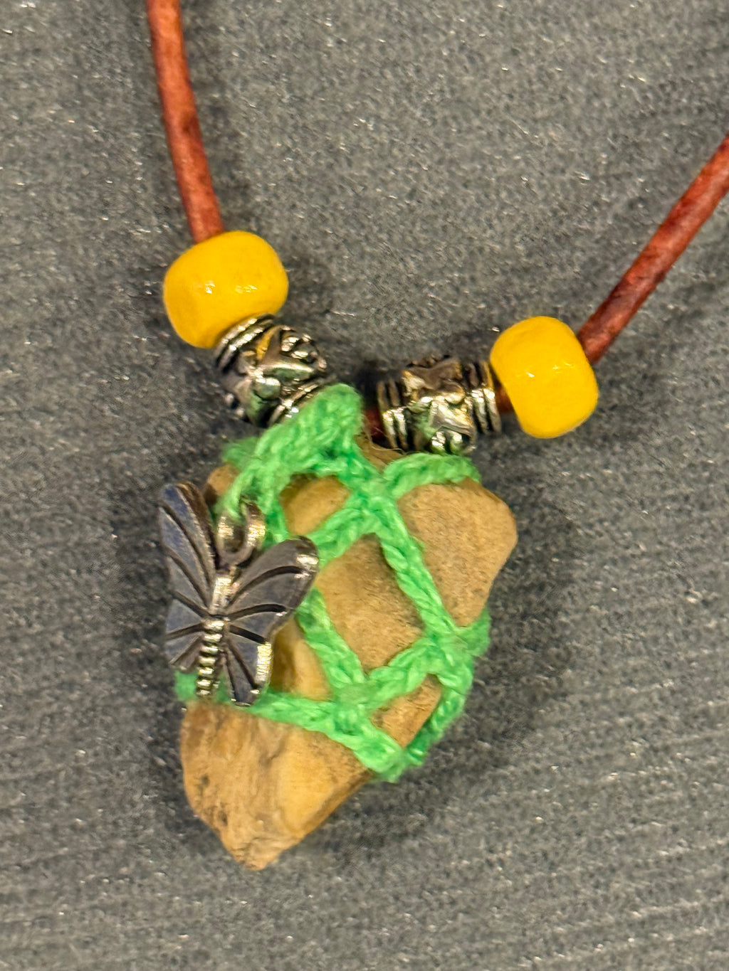 grounding stone butterfly necklace