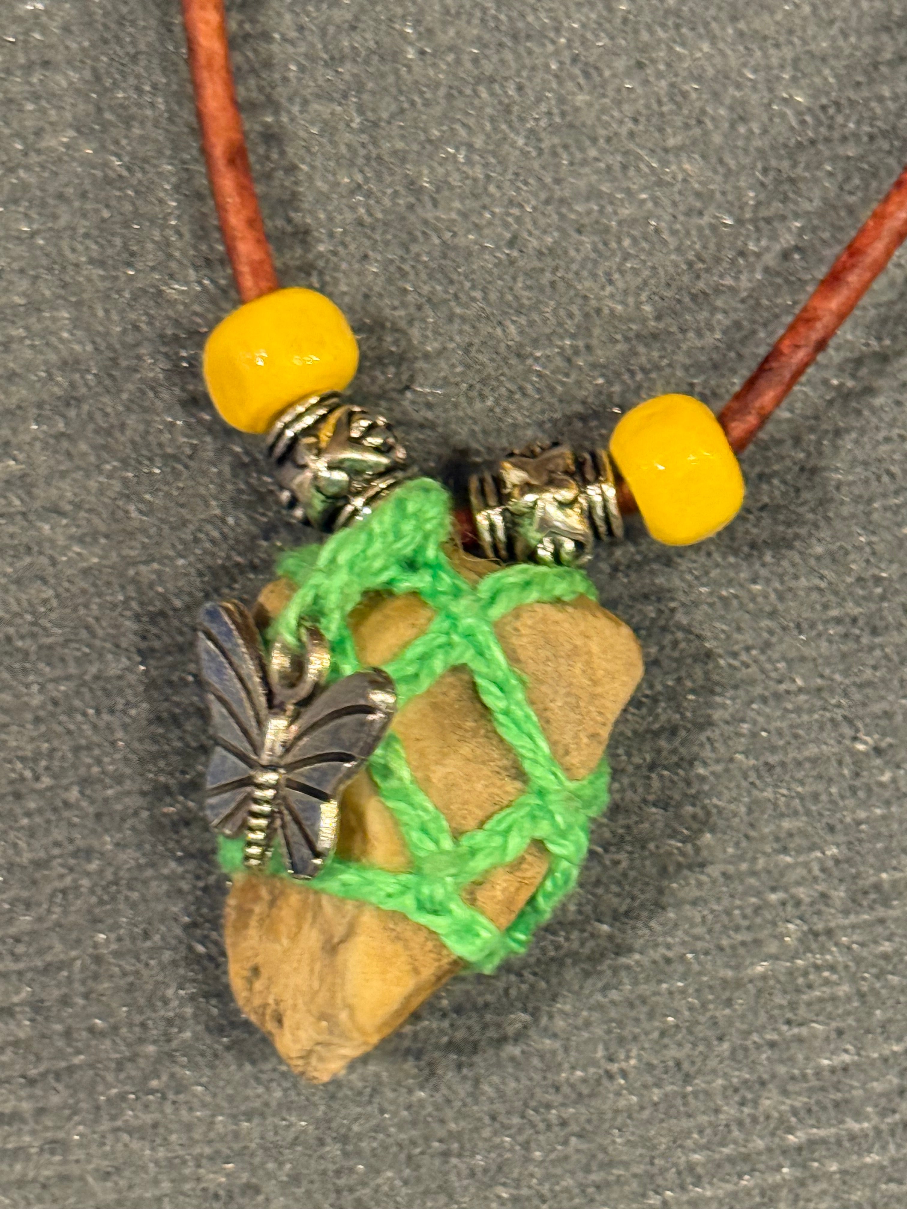 grounding stone butterfly necklace
