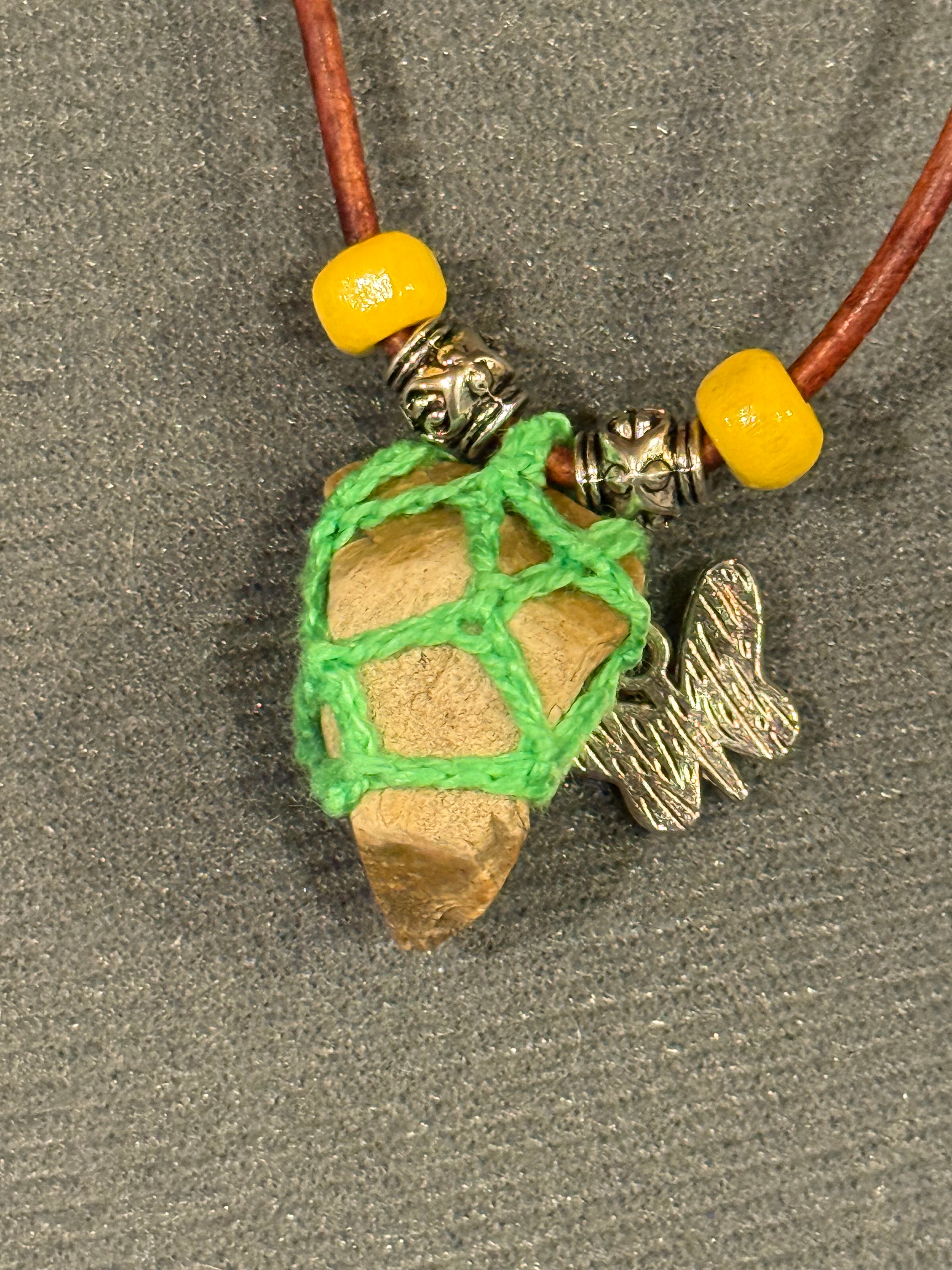 grounding stone butterfly necklace