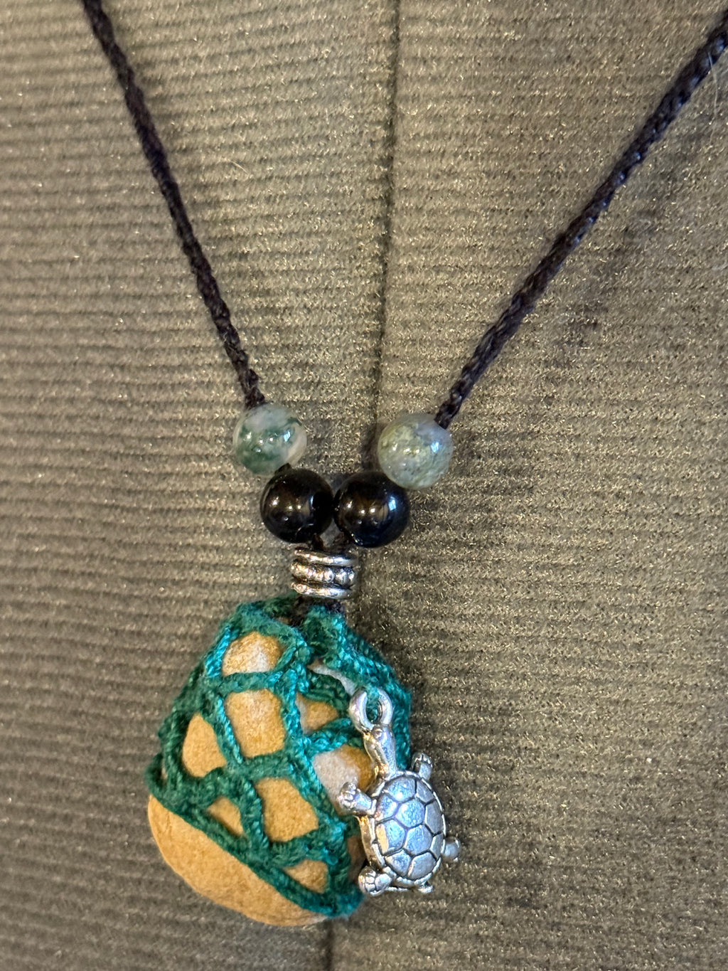 grounding stone turtle necklace