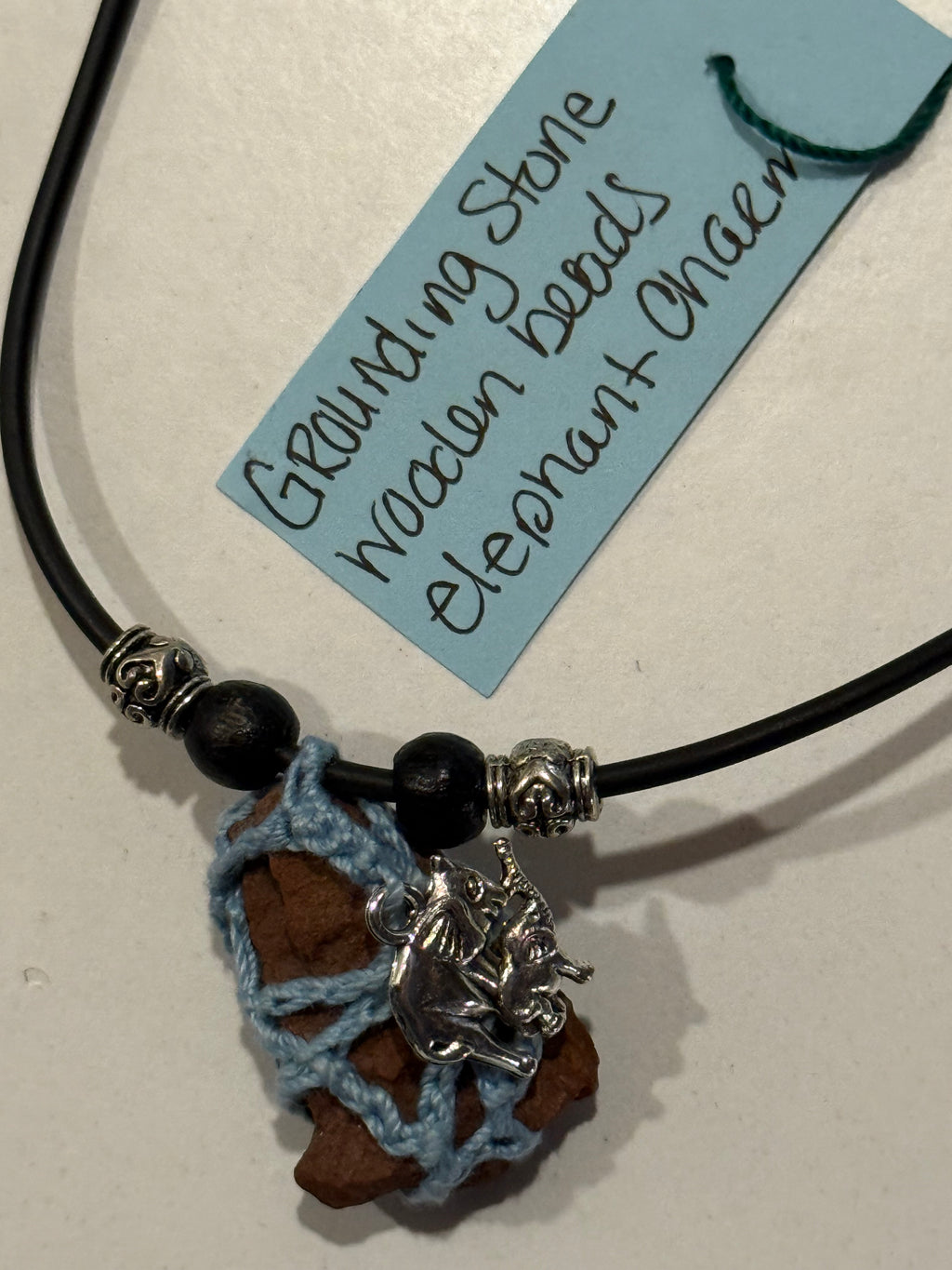 light blue elephant stone necklace