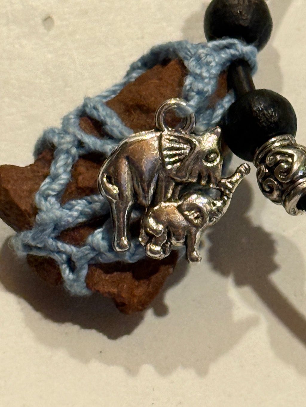 light blue elephant stone necklace