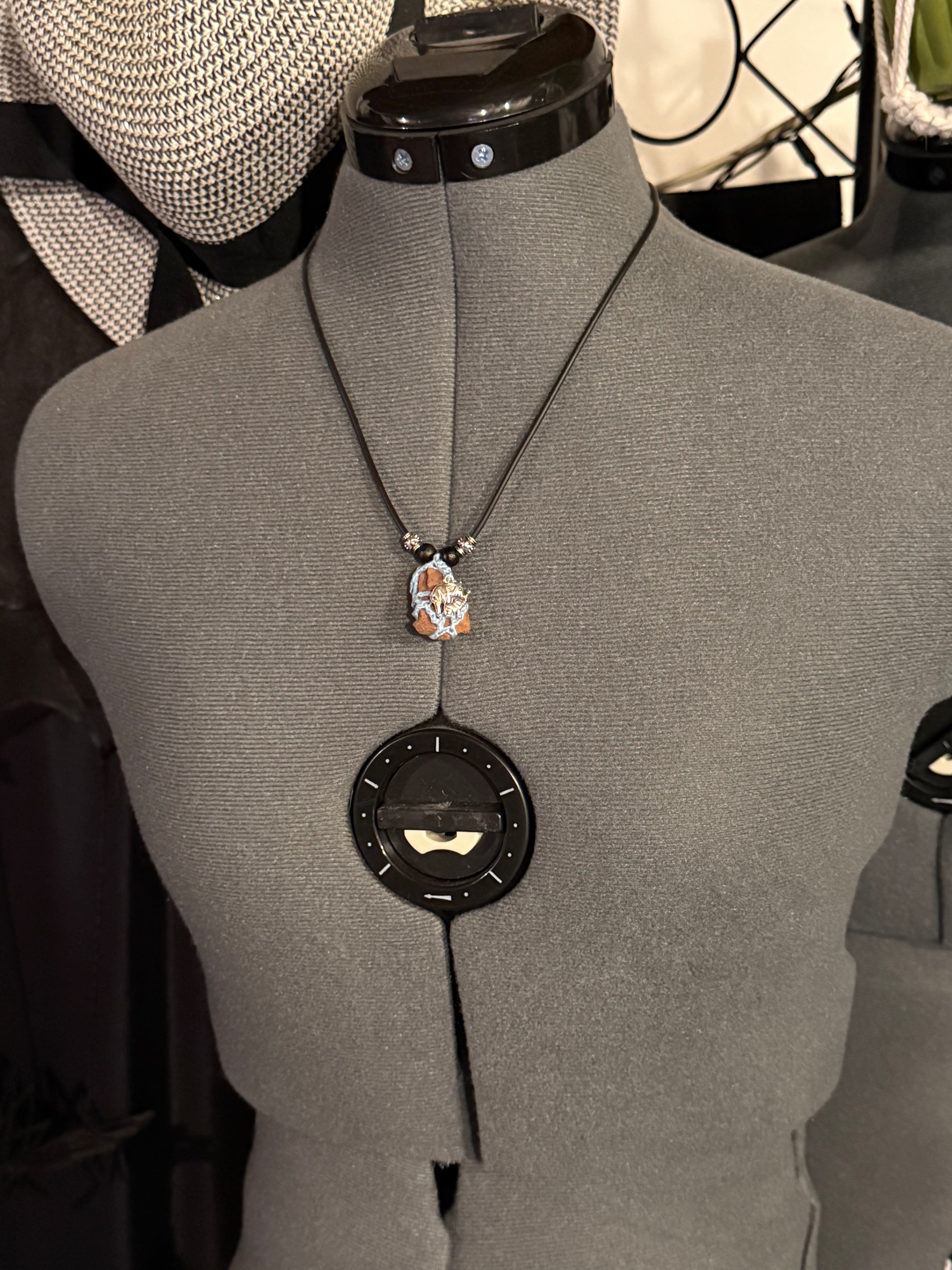 light blue elephant stone necklace