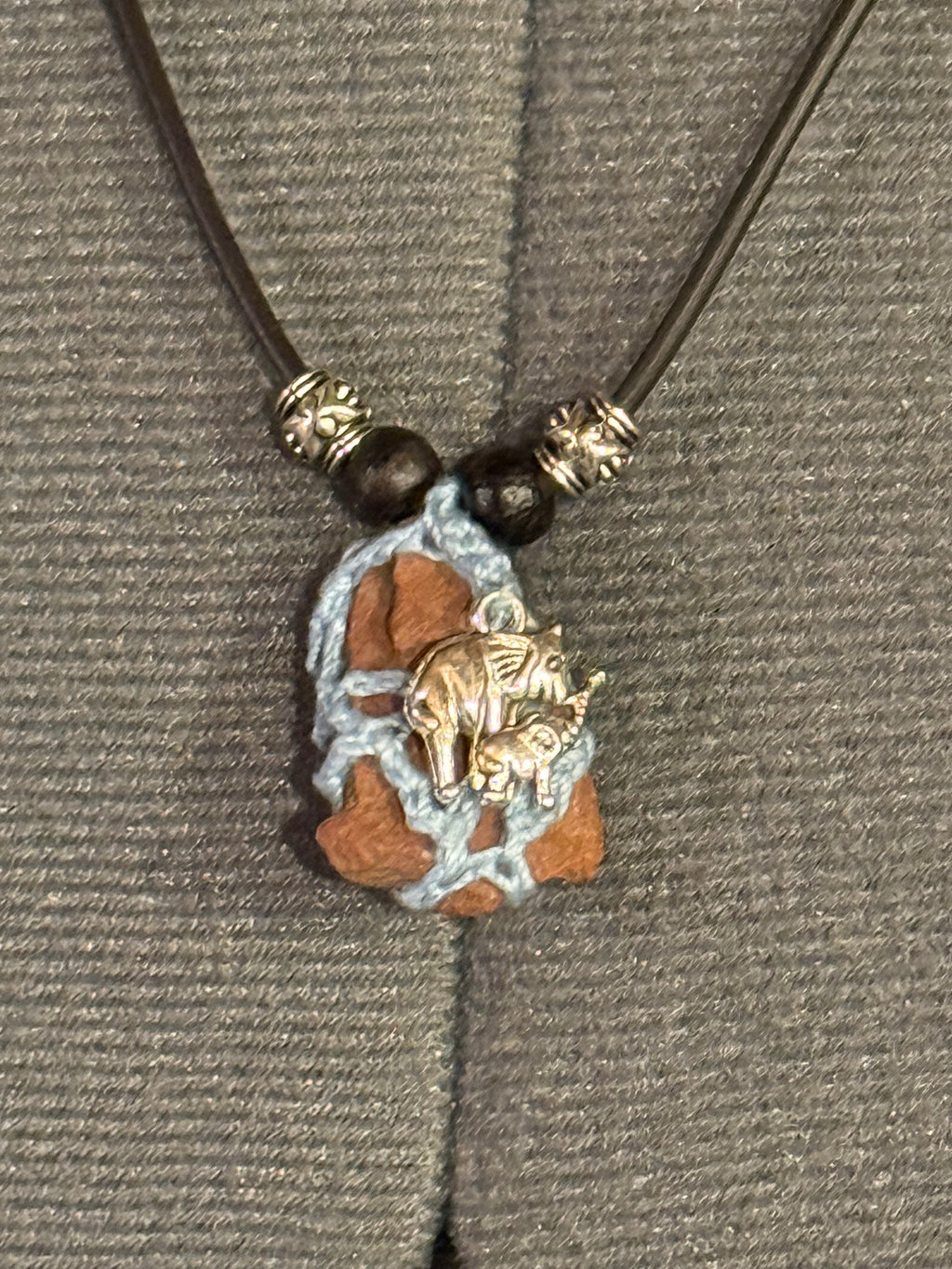 light blue elephant stone necklace