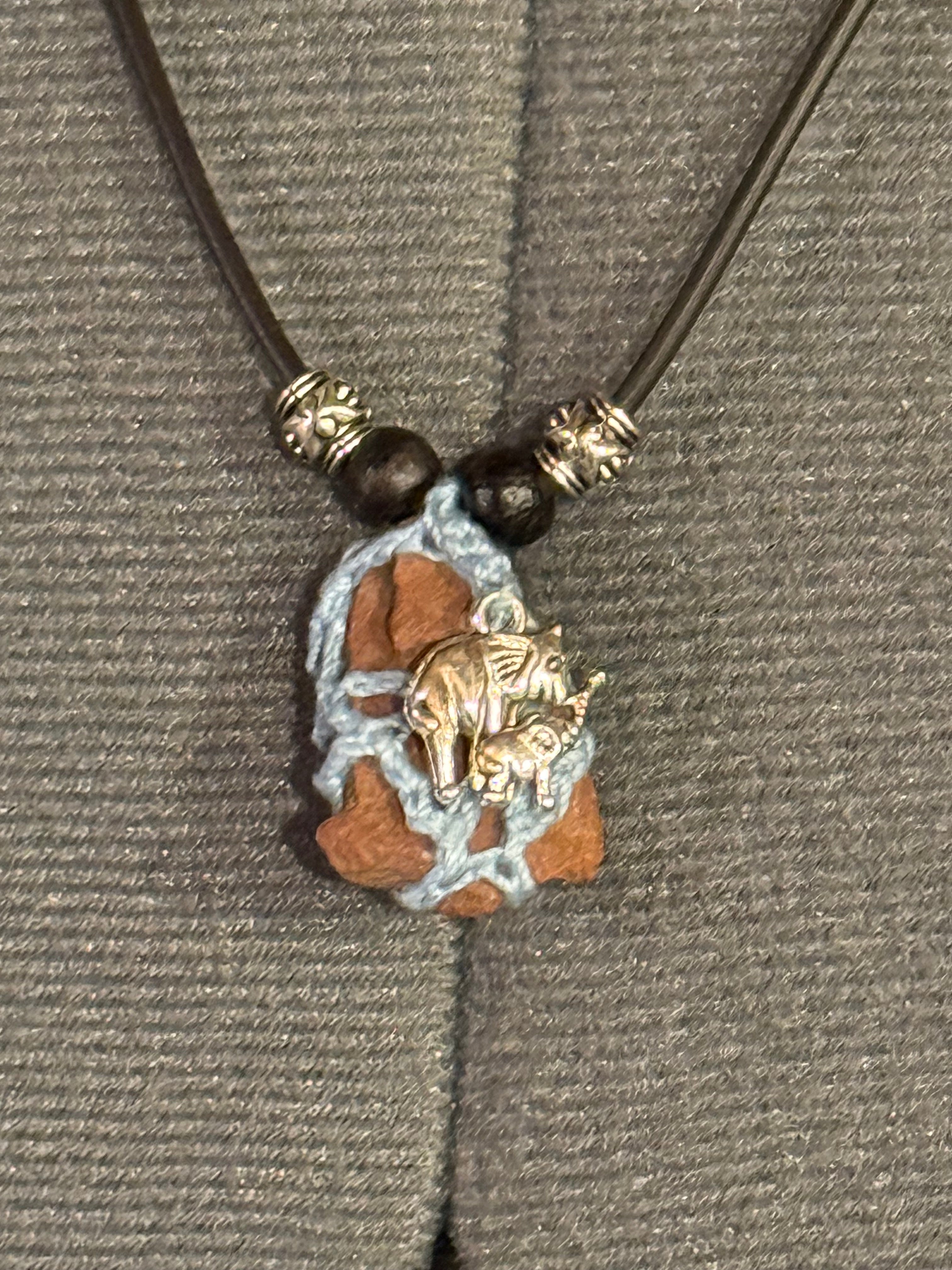 light blue elephant stone necklace
