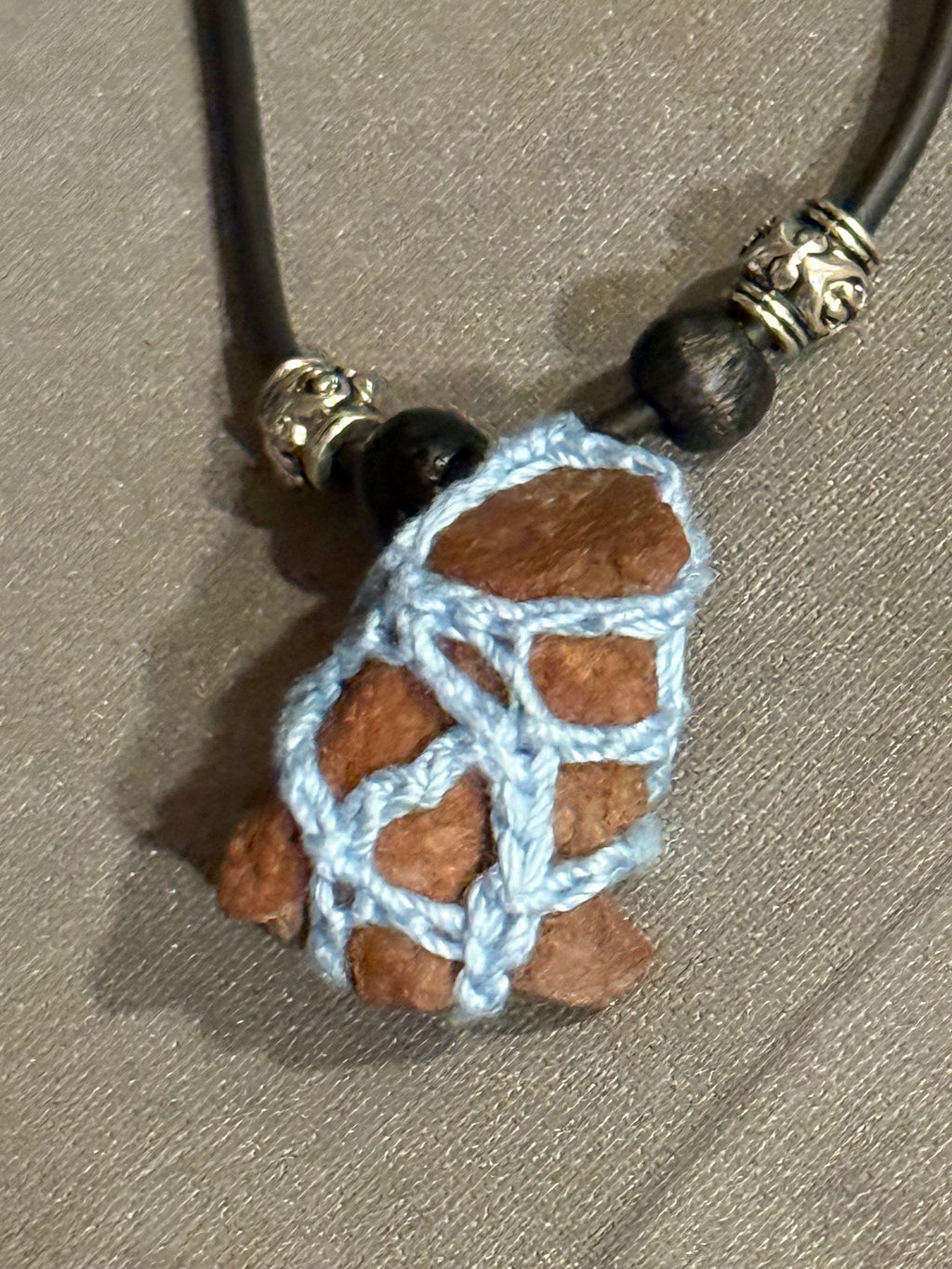 light blue elephant stone necklace