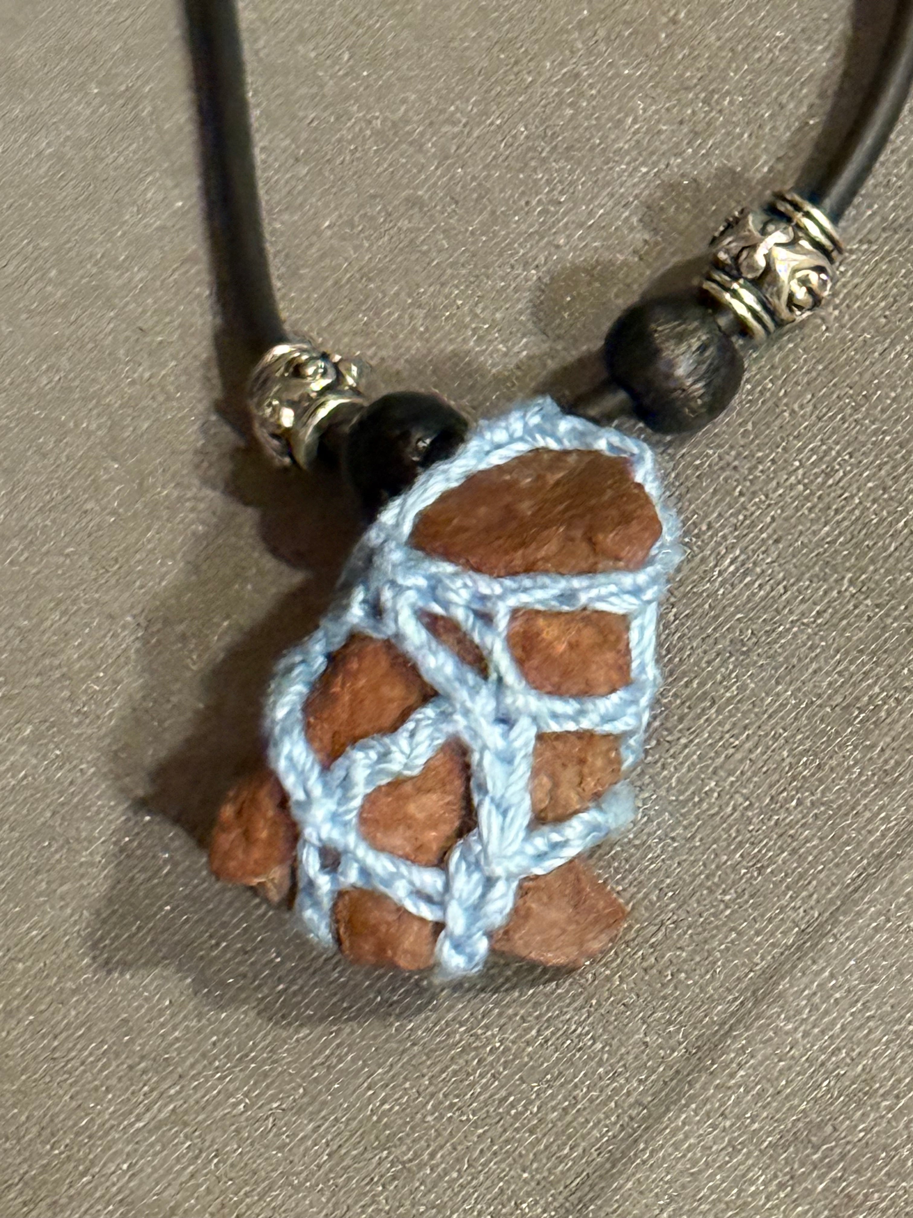 light blue elephant stone necklace