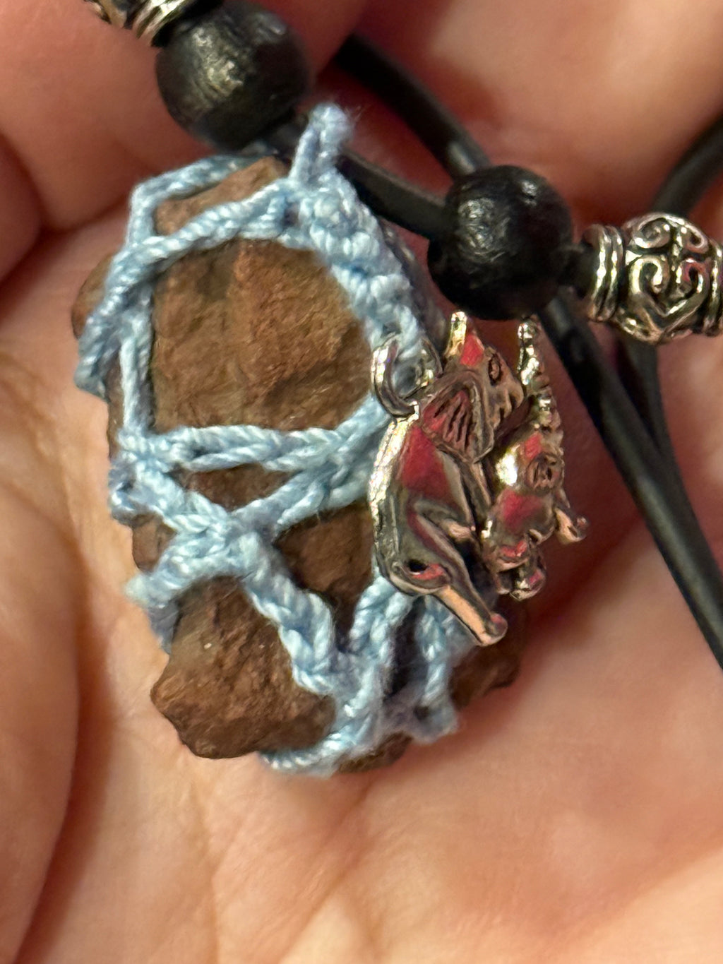 light blue elephant stone necklace