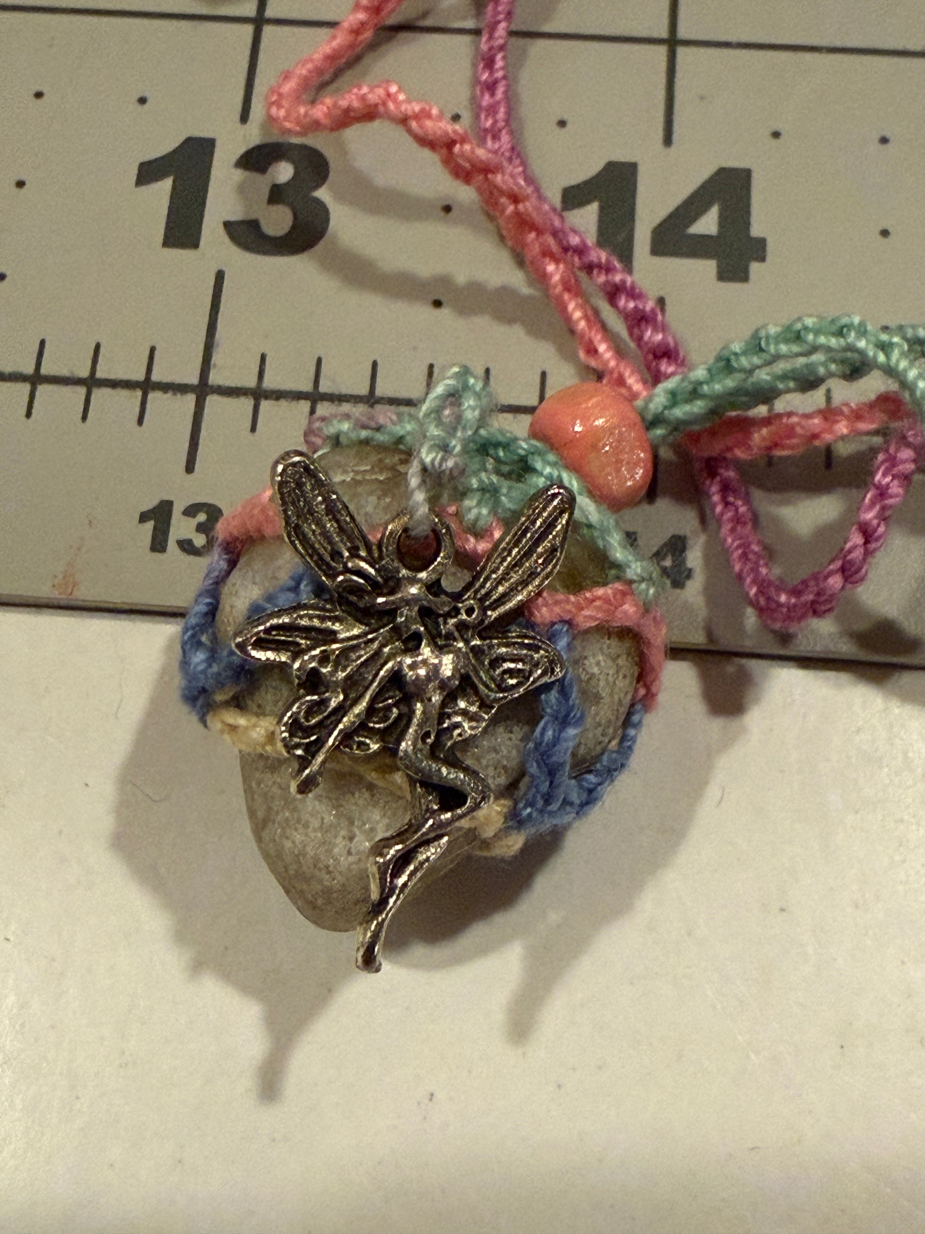 Fairy charm stone necklace