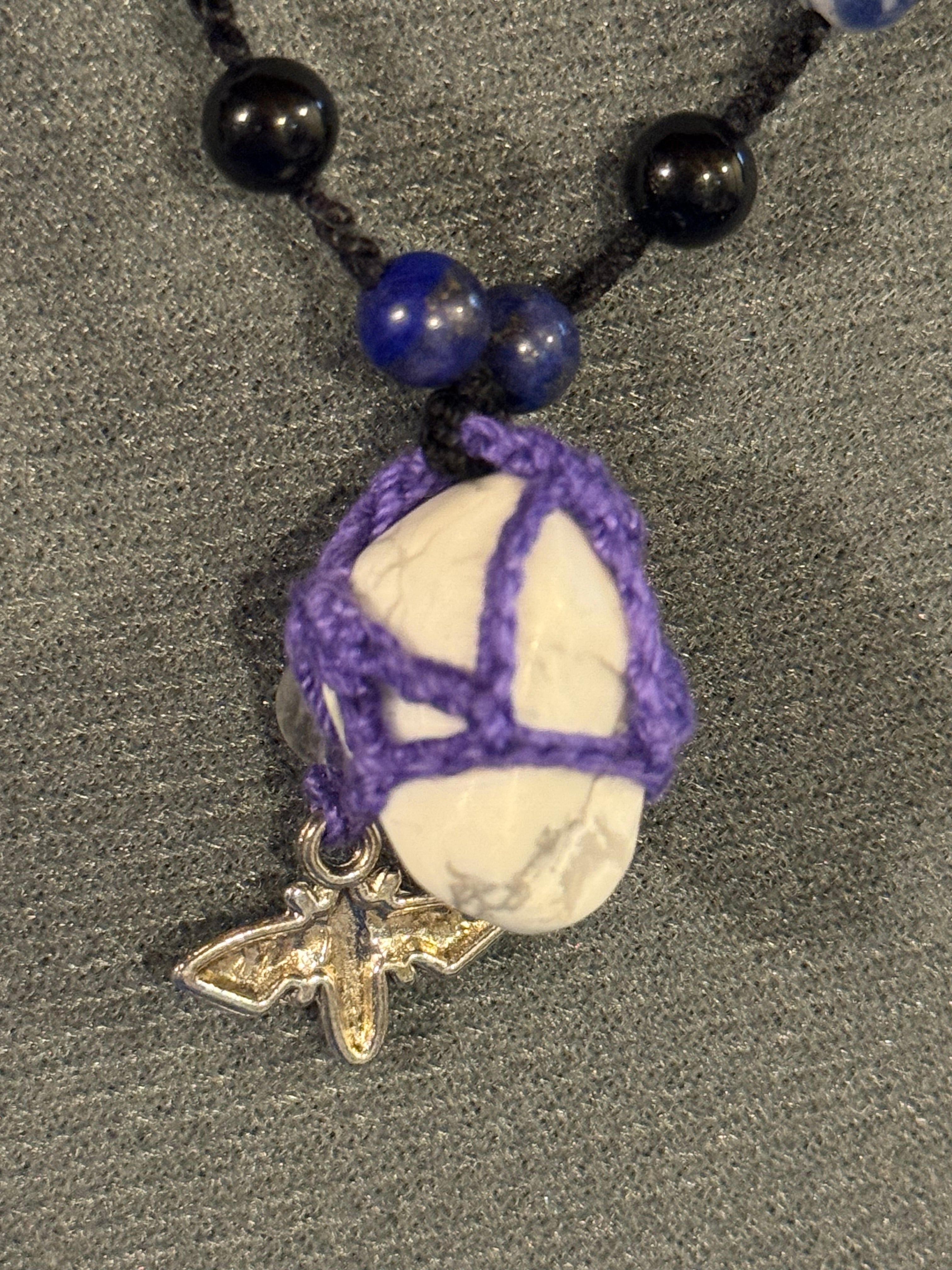 purple bee necklace
