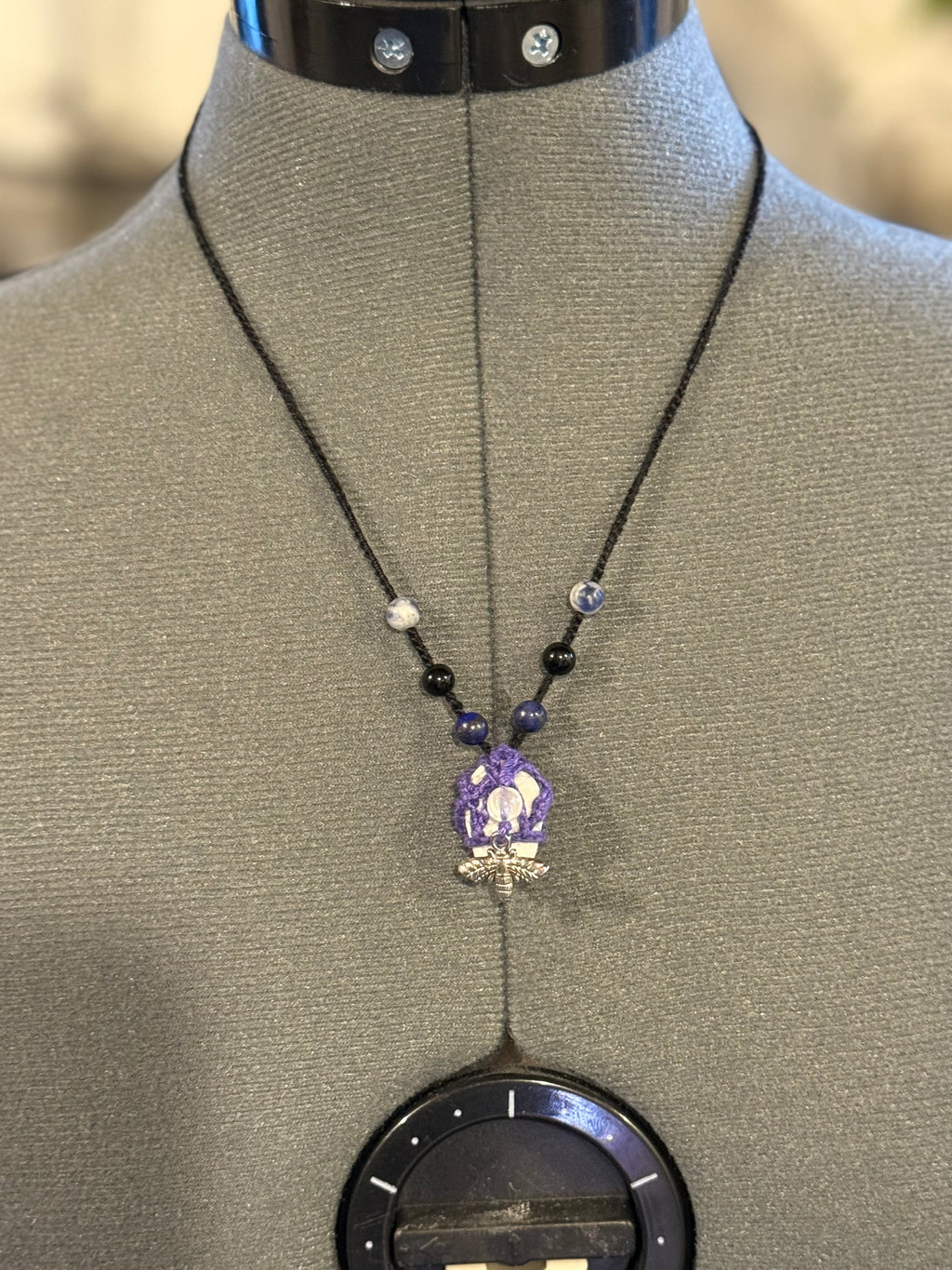 purple bee necklace