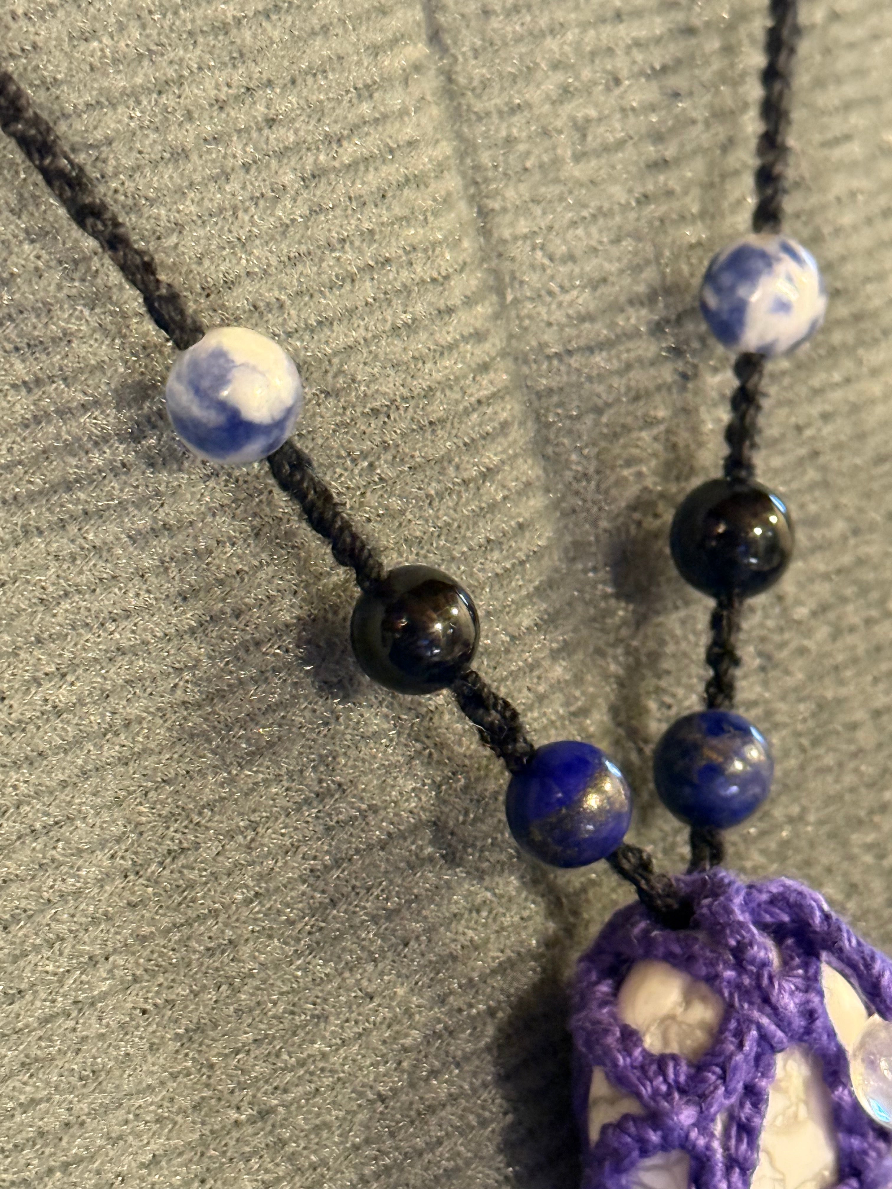 purple bee necklace