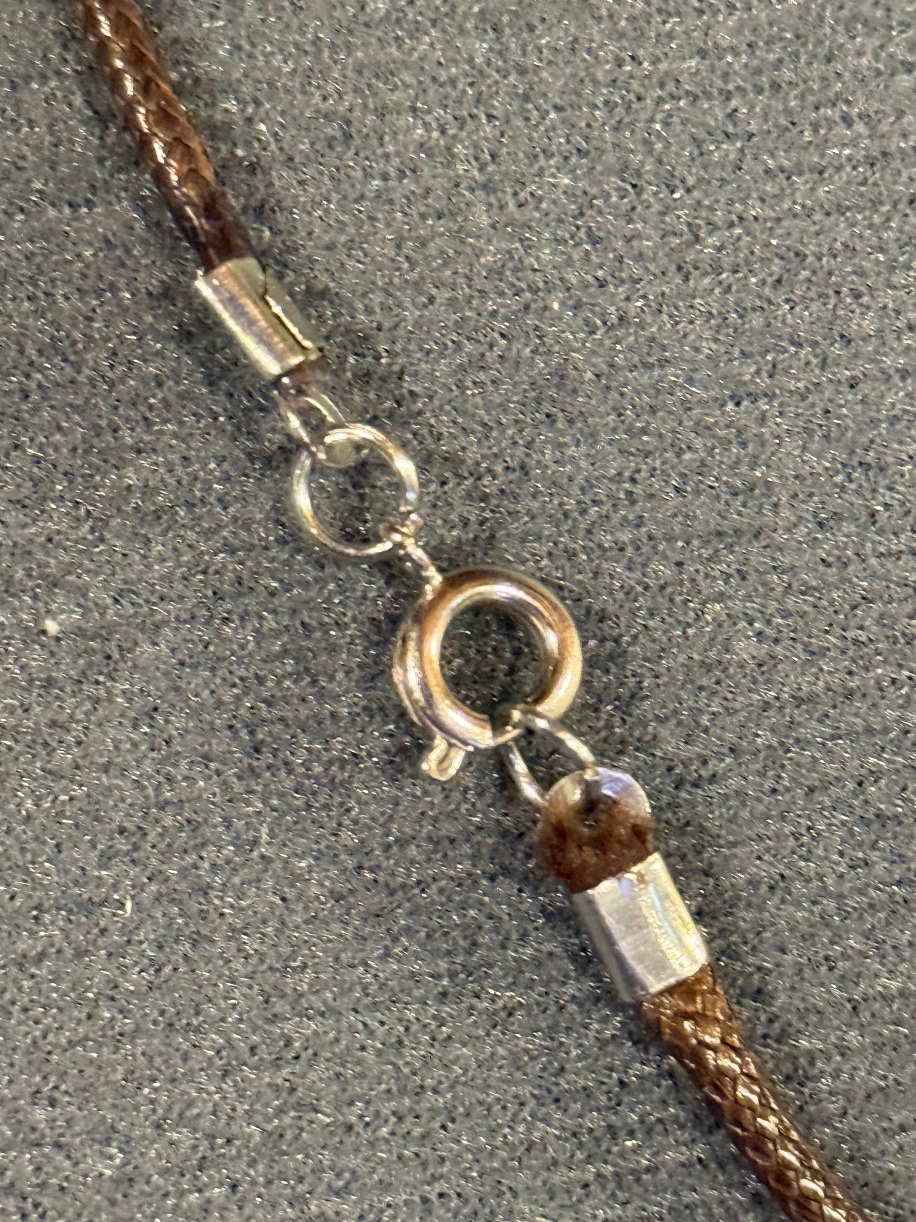 celtic knot necklace with blue and green beads