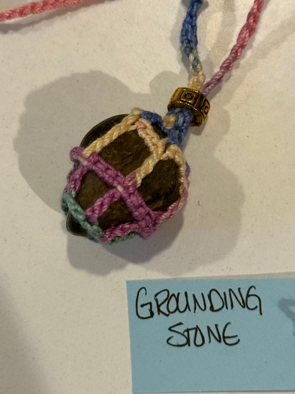 pastel grounding stone necklace
