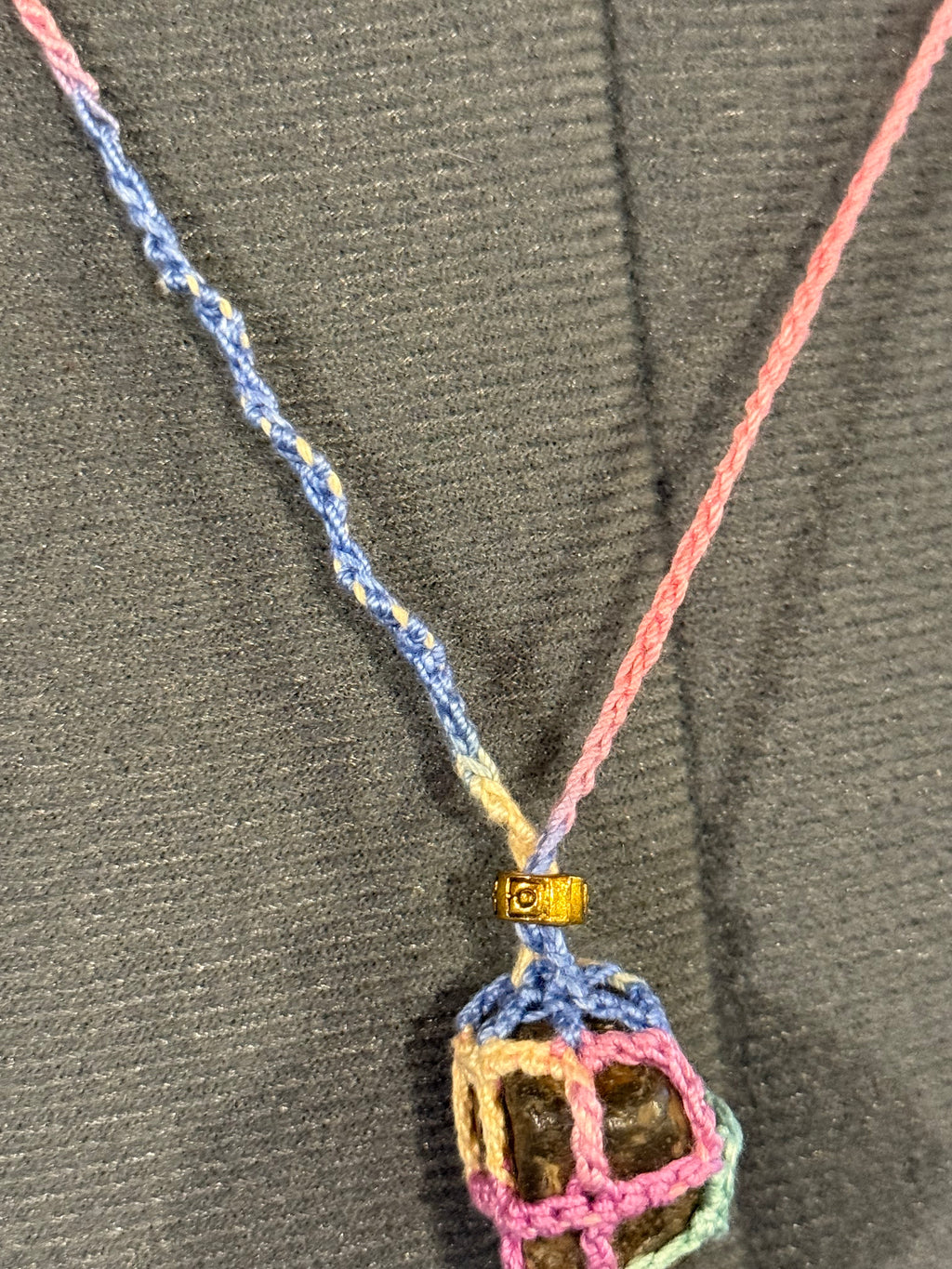 pastel grounding stone necklace