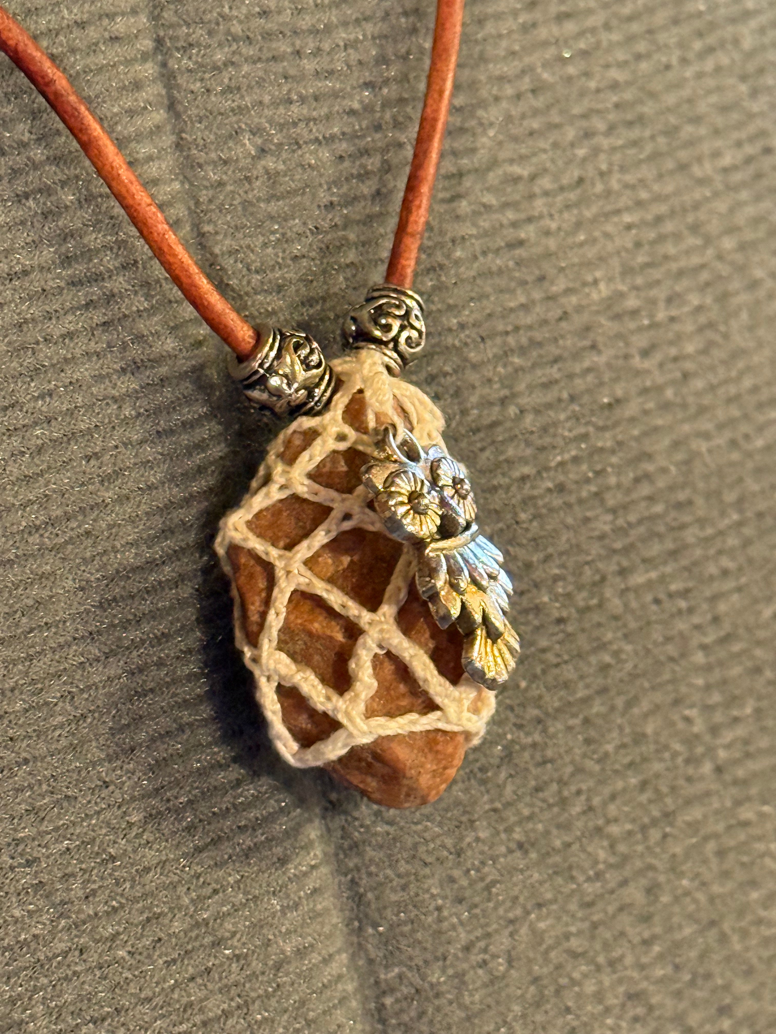 Owl grounding stone necklace