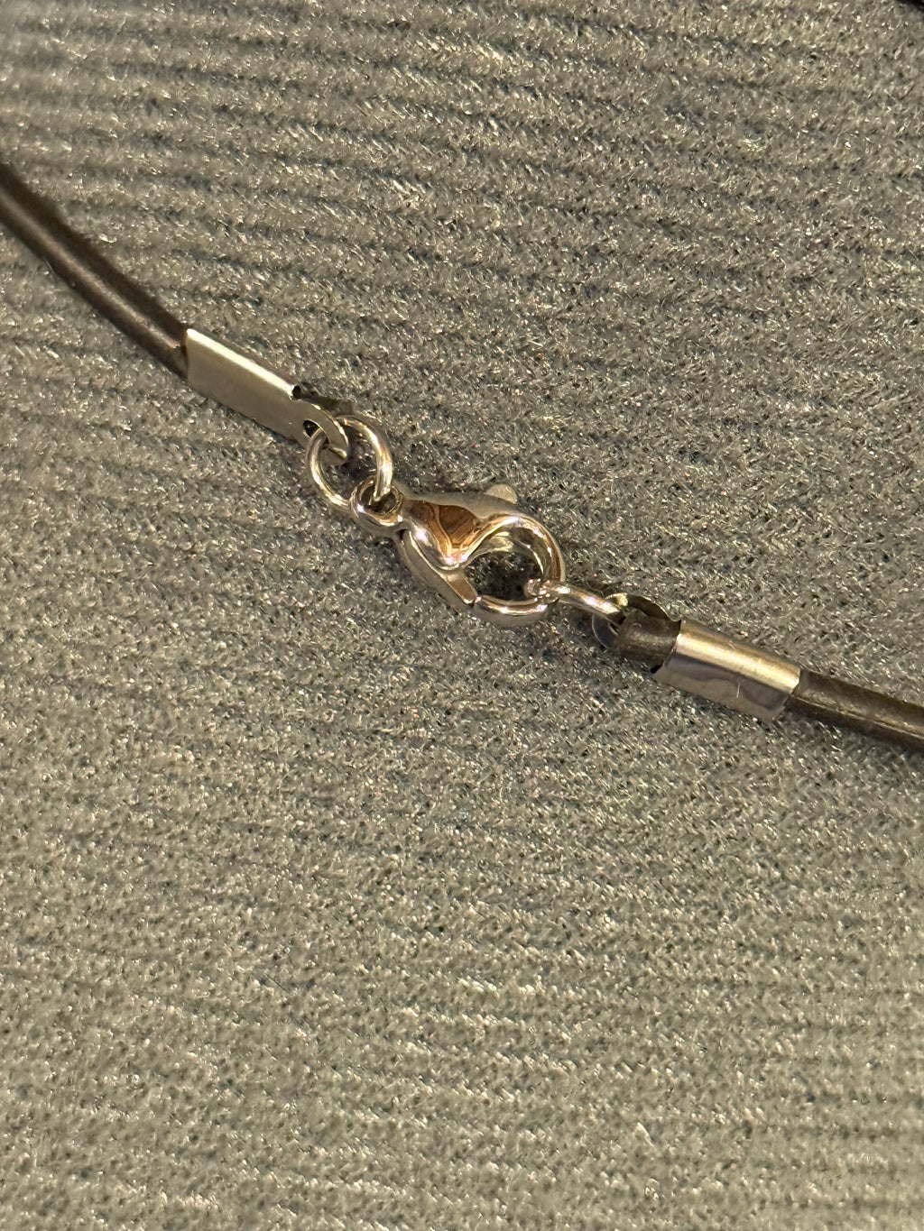 grounding stone necklace with bone beads