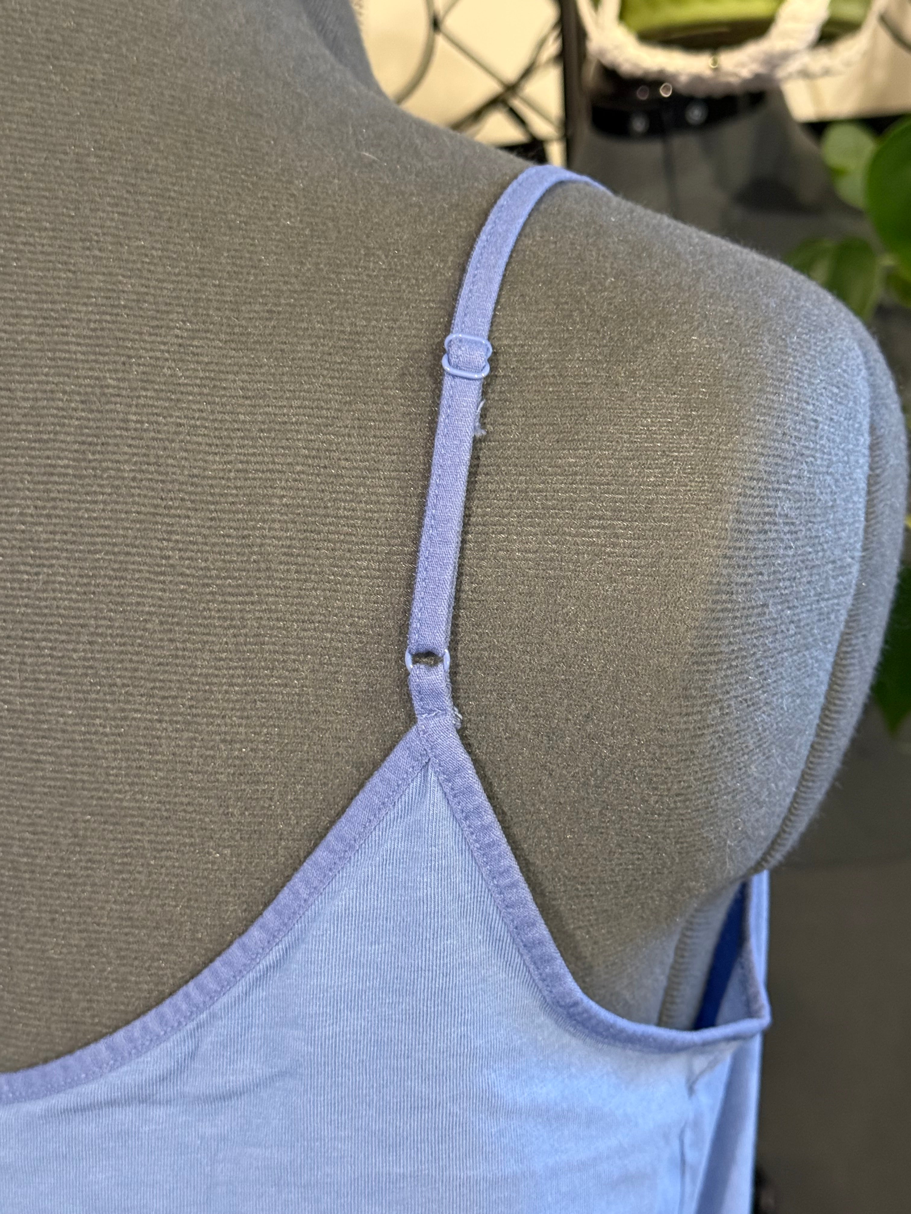 smokey blue tank with black world's tree