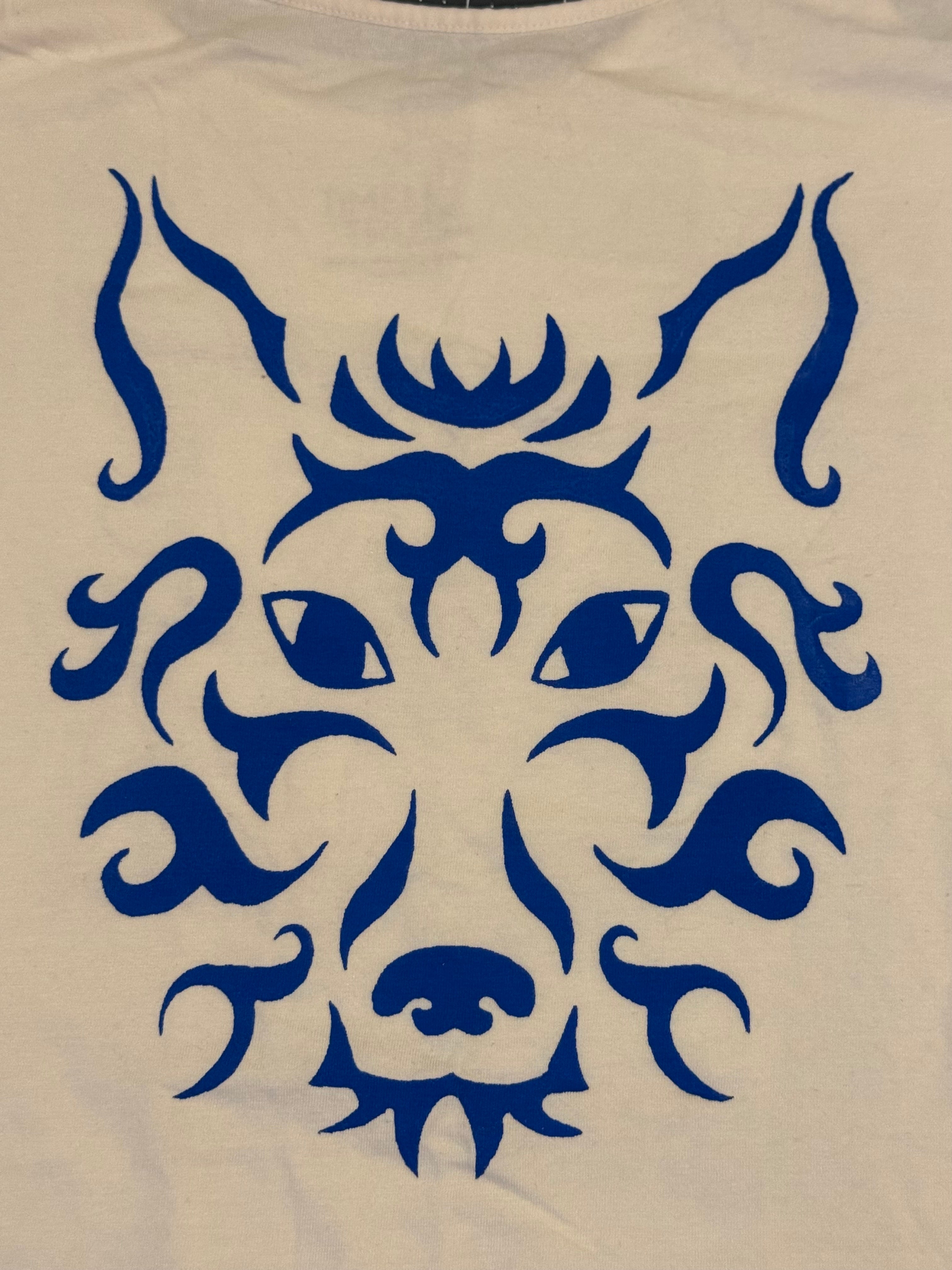 white tank with blue wolf