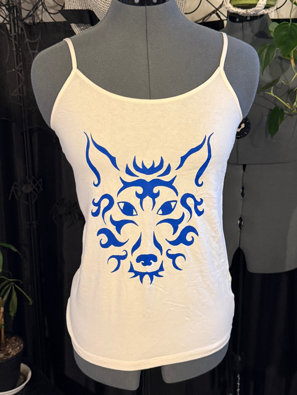 white tank with blue wolf