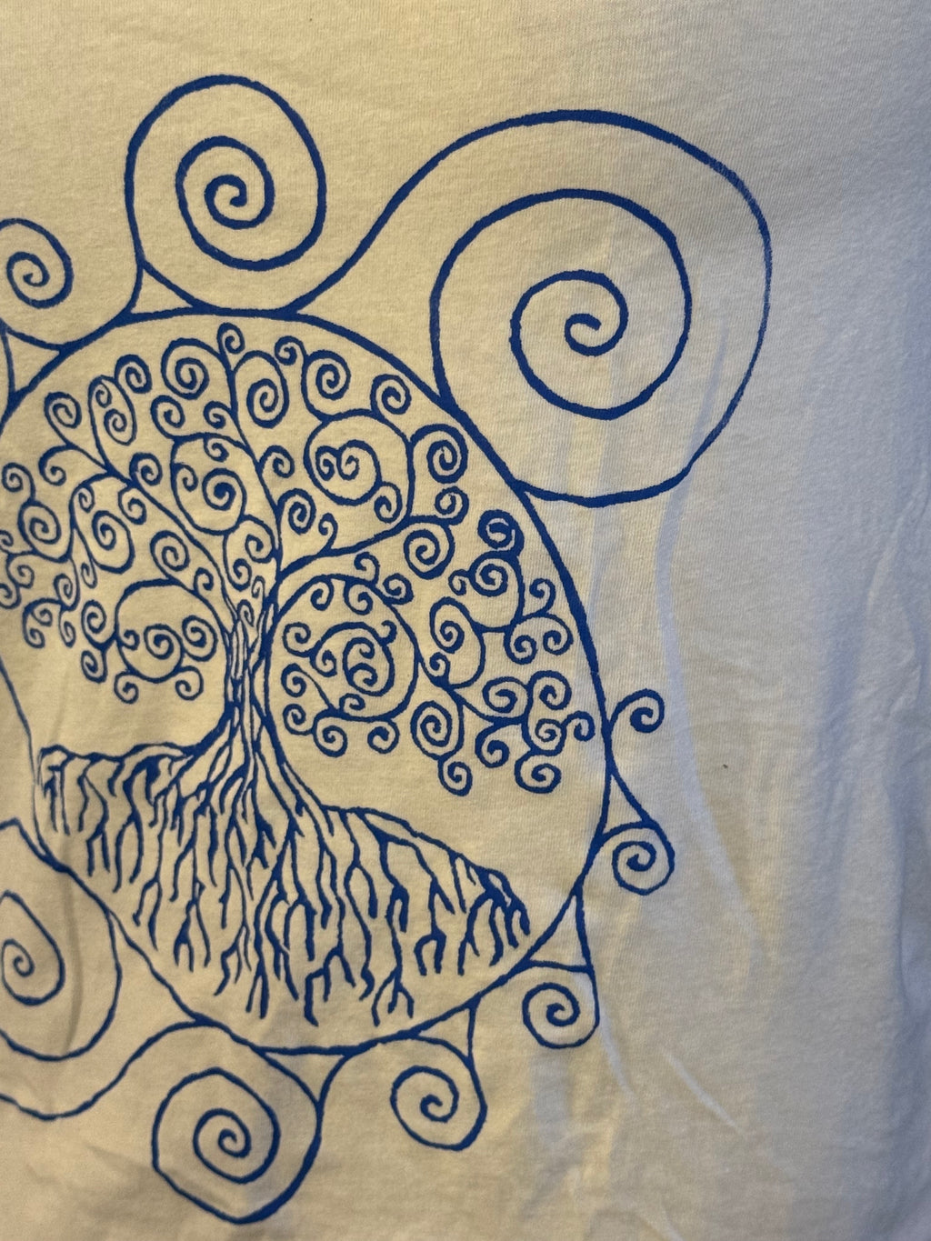 white tank with blue tree of life