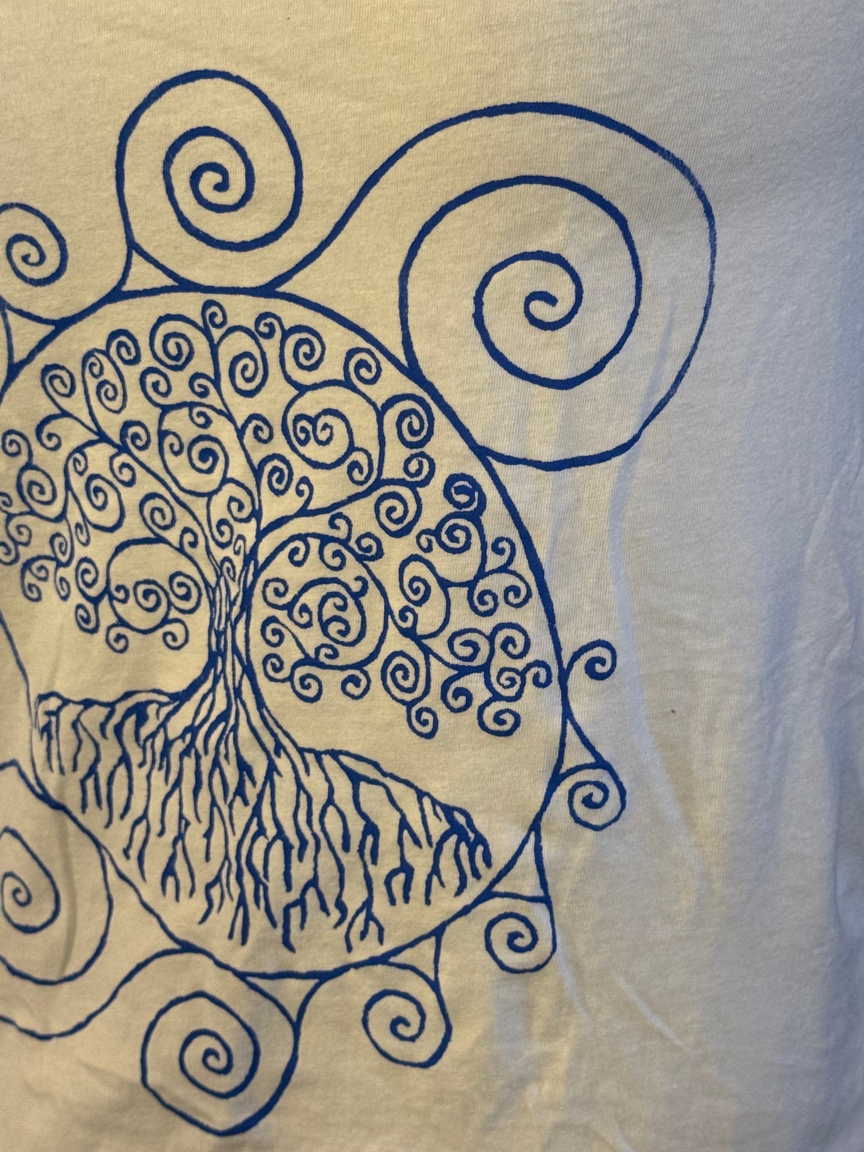 white tank with blue tree of life