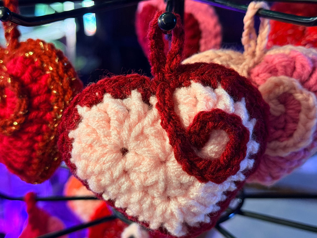 decorative crocheted hearts