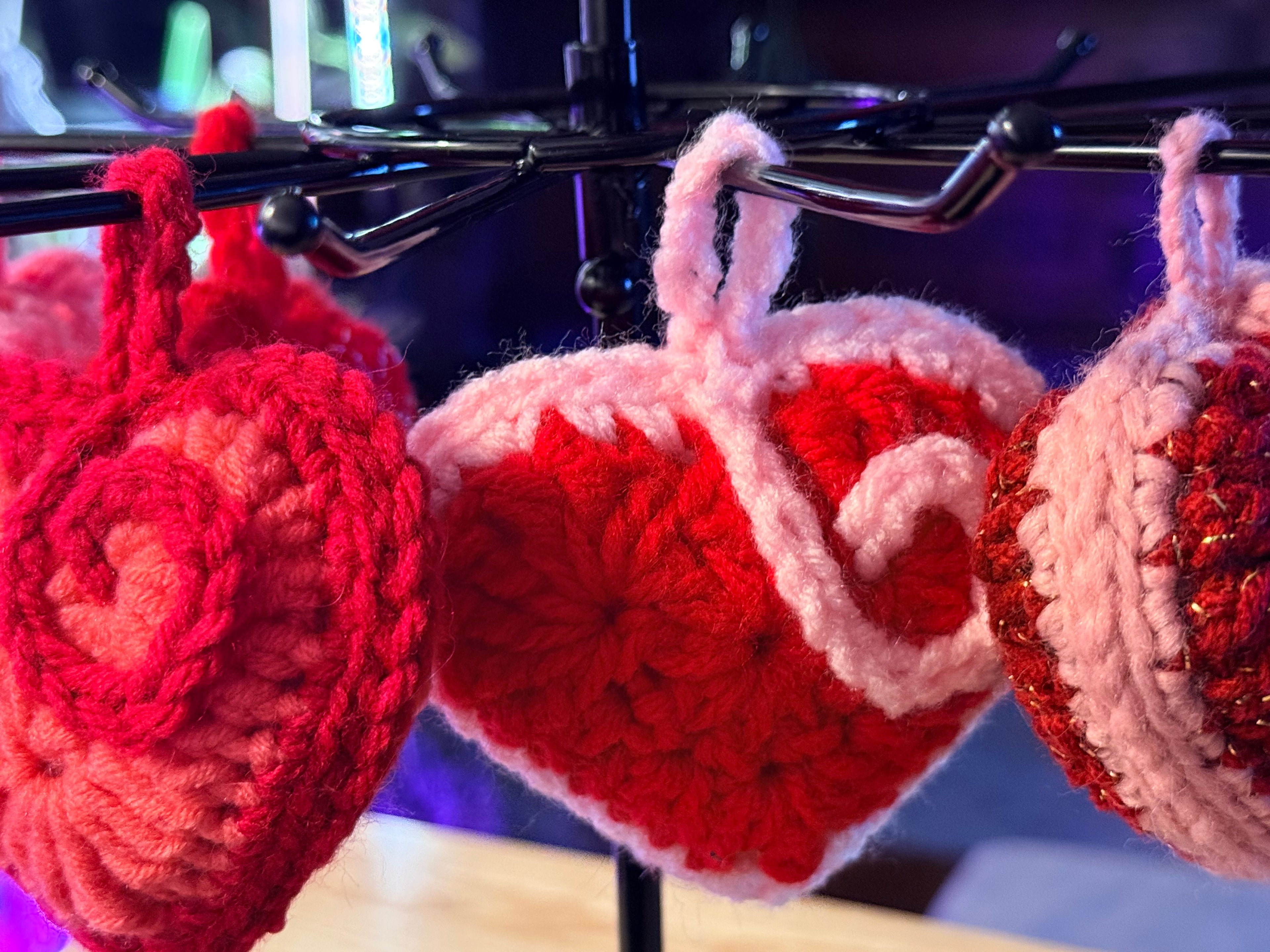 decorative crocheted hearts