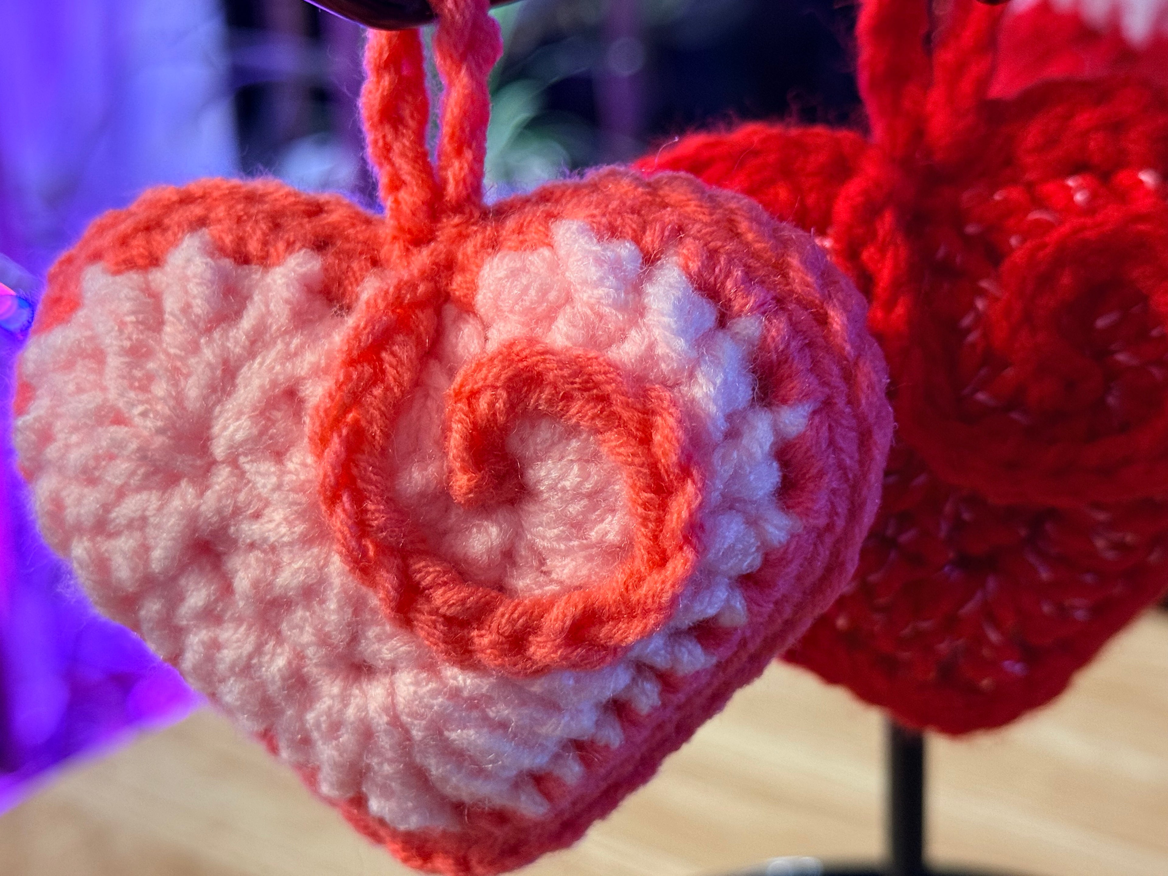 decorative crocheted hearts