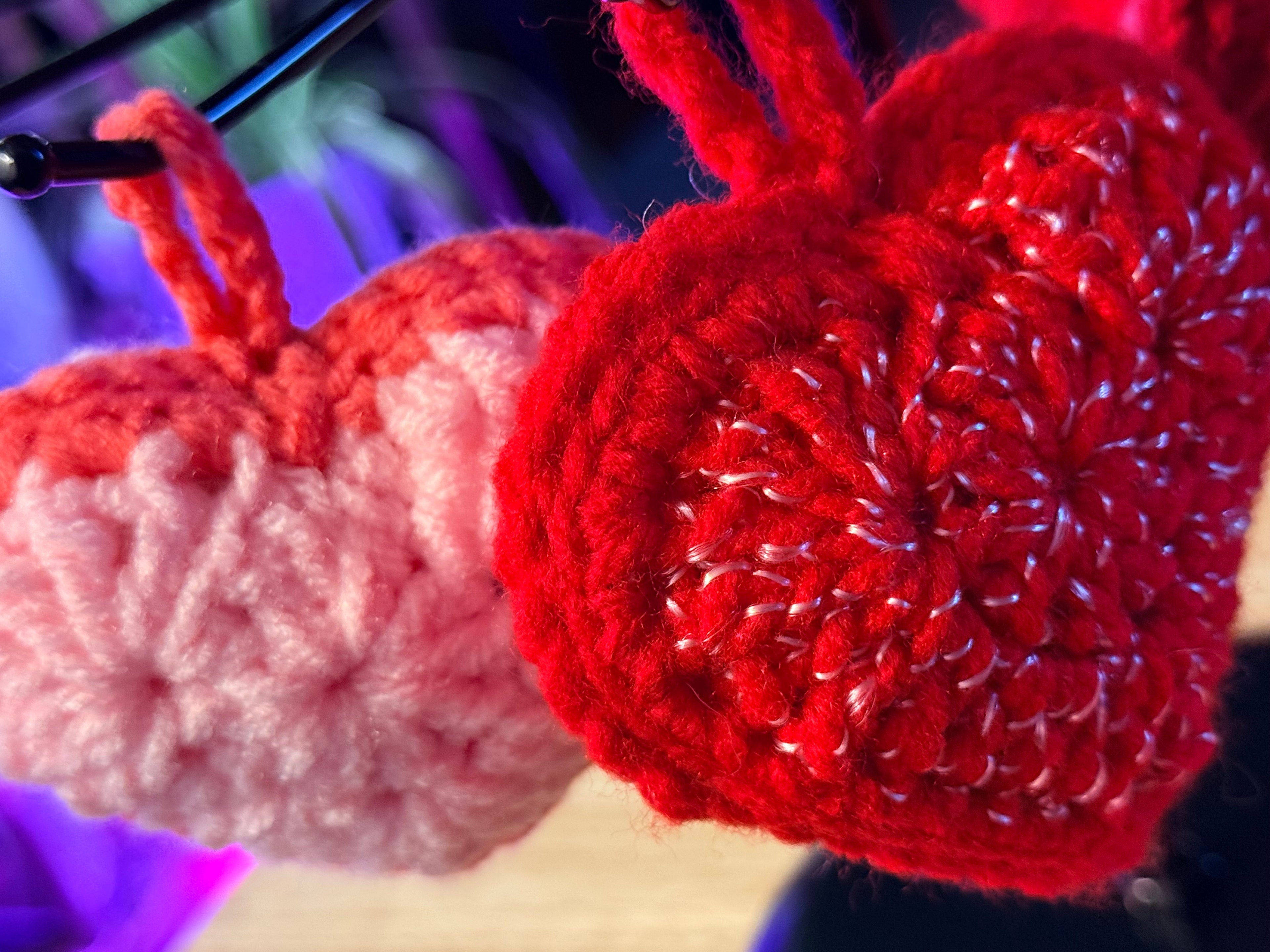 decorative crocheted hearts