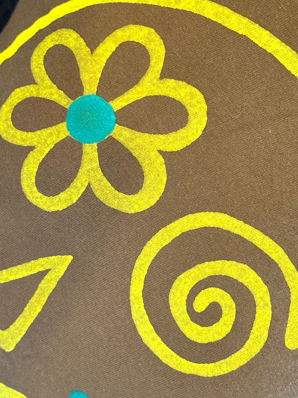 kids long sleeve brown shirt with skull/flowers design