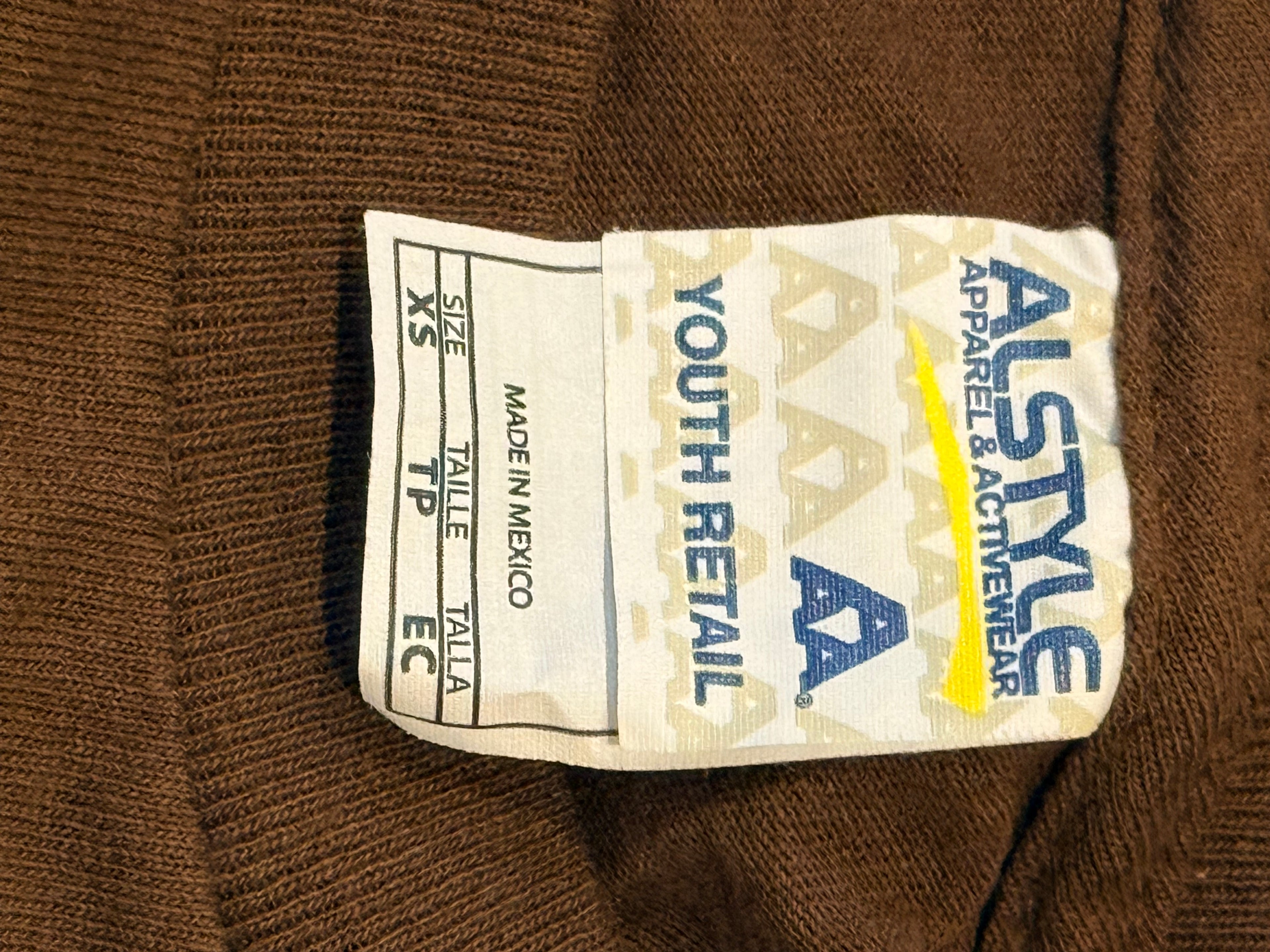 kids long sleeve brown shirt with moon phase design