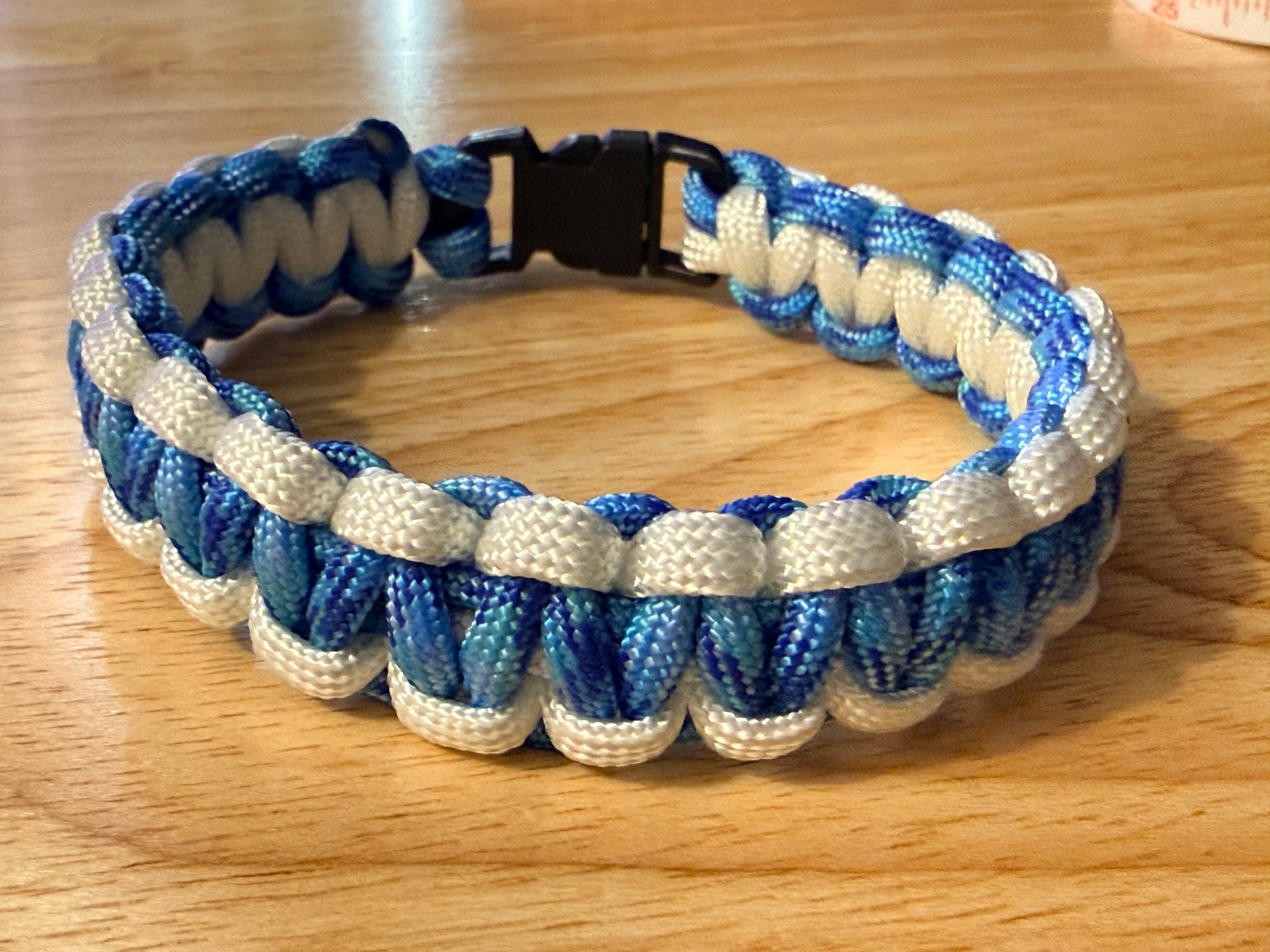 light blue/white paracord bracelet