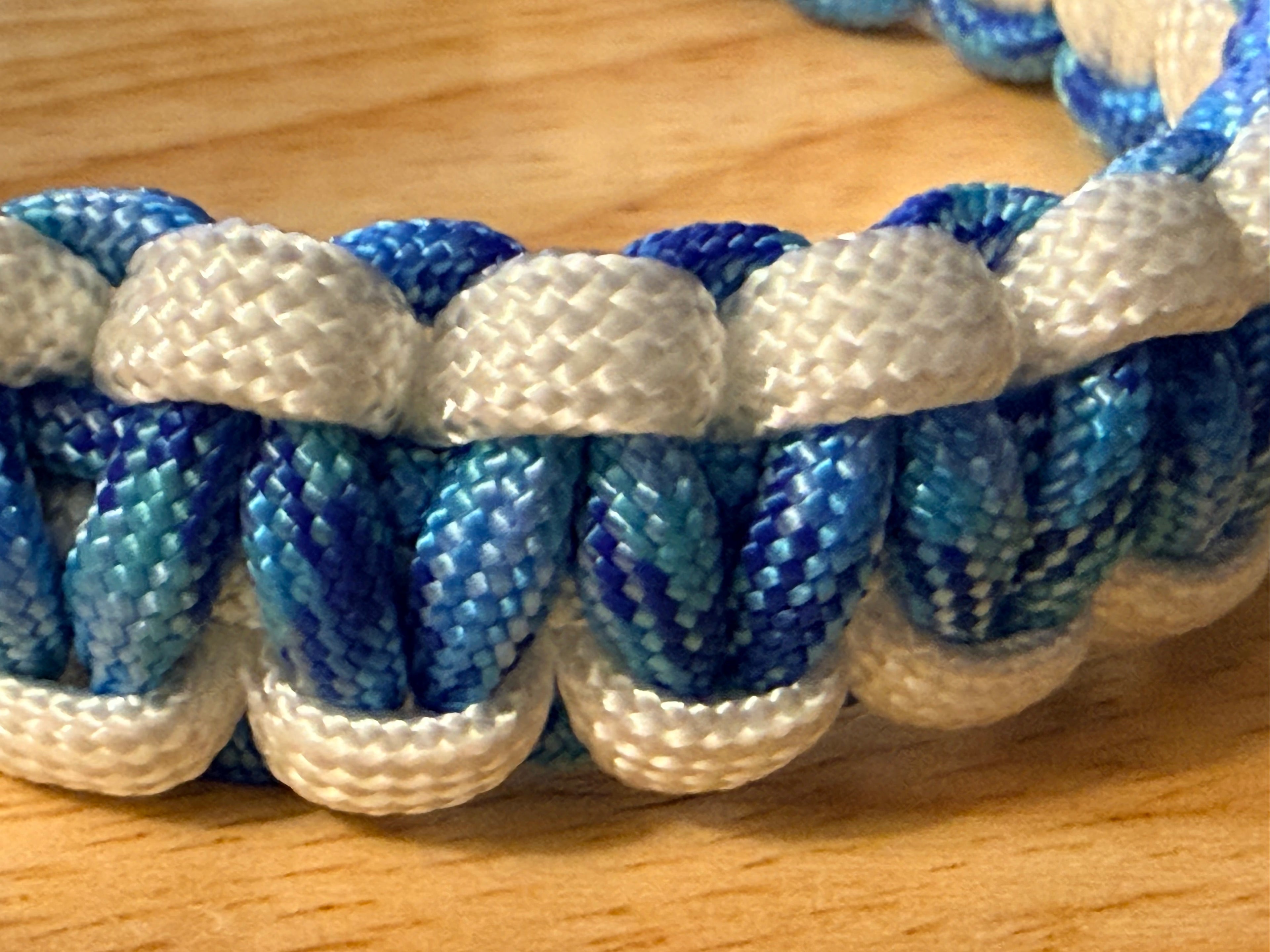 light blue/white paracord bracelet