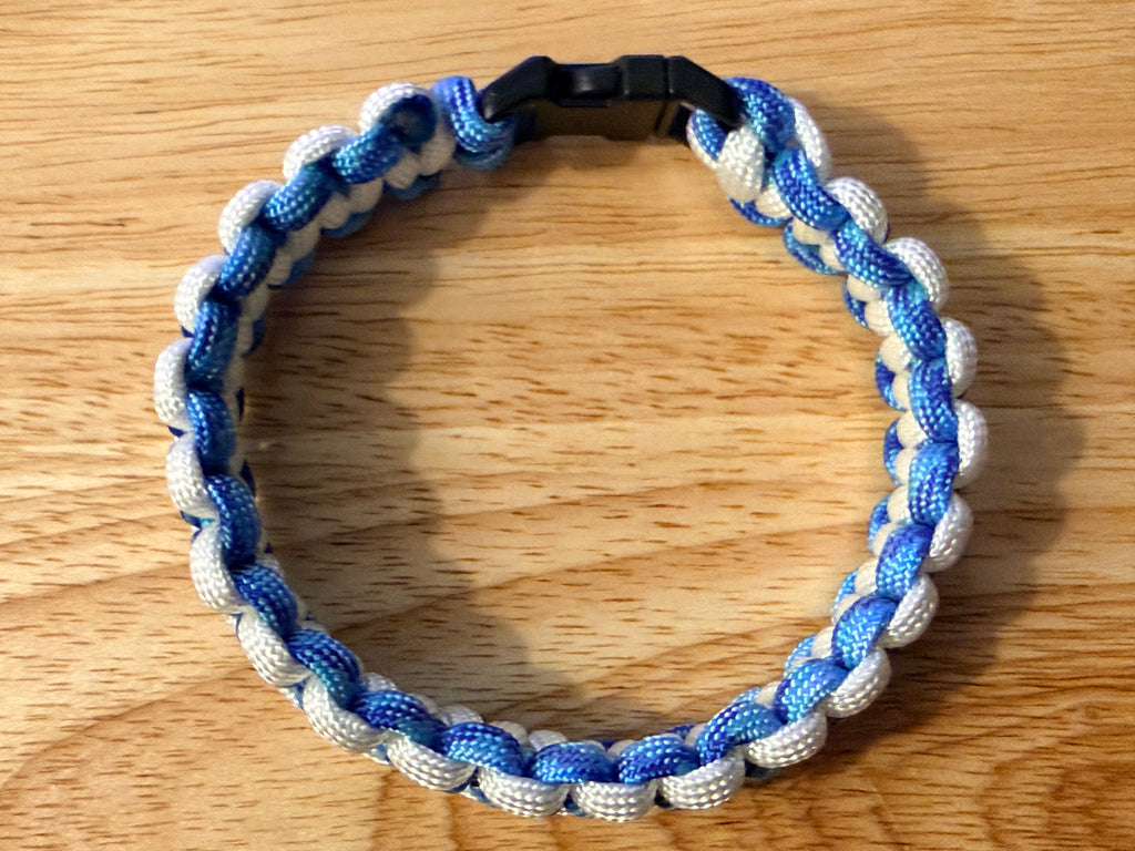 light blue/white paracord bracelet