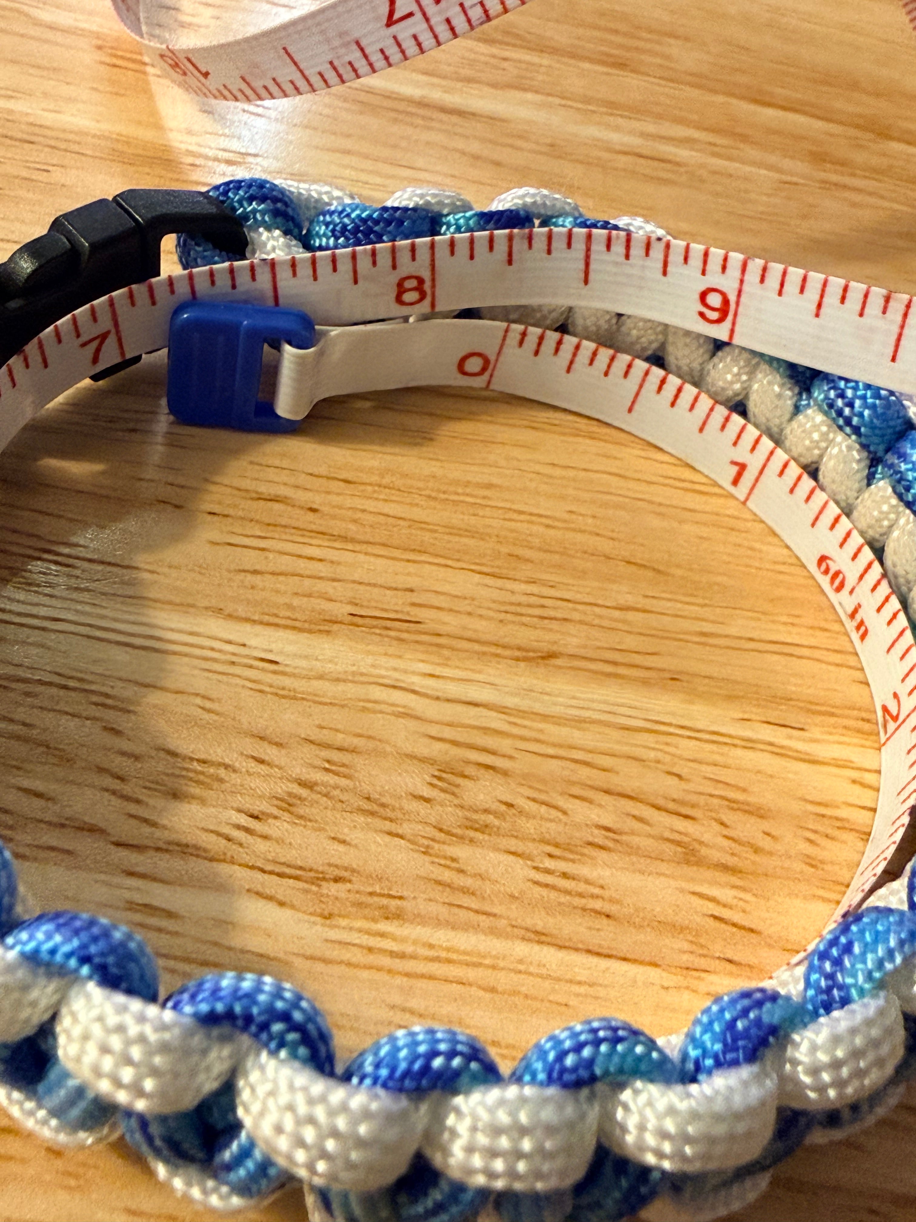 light blue/white paracord bracelet