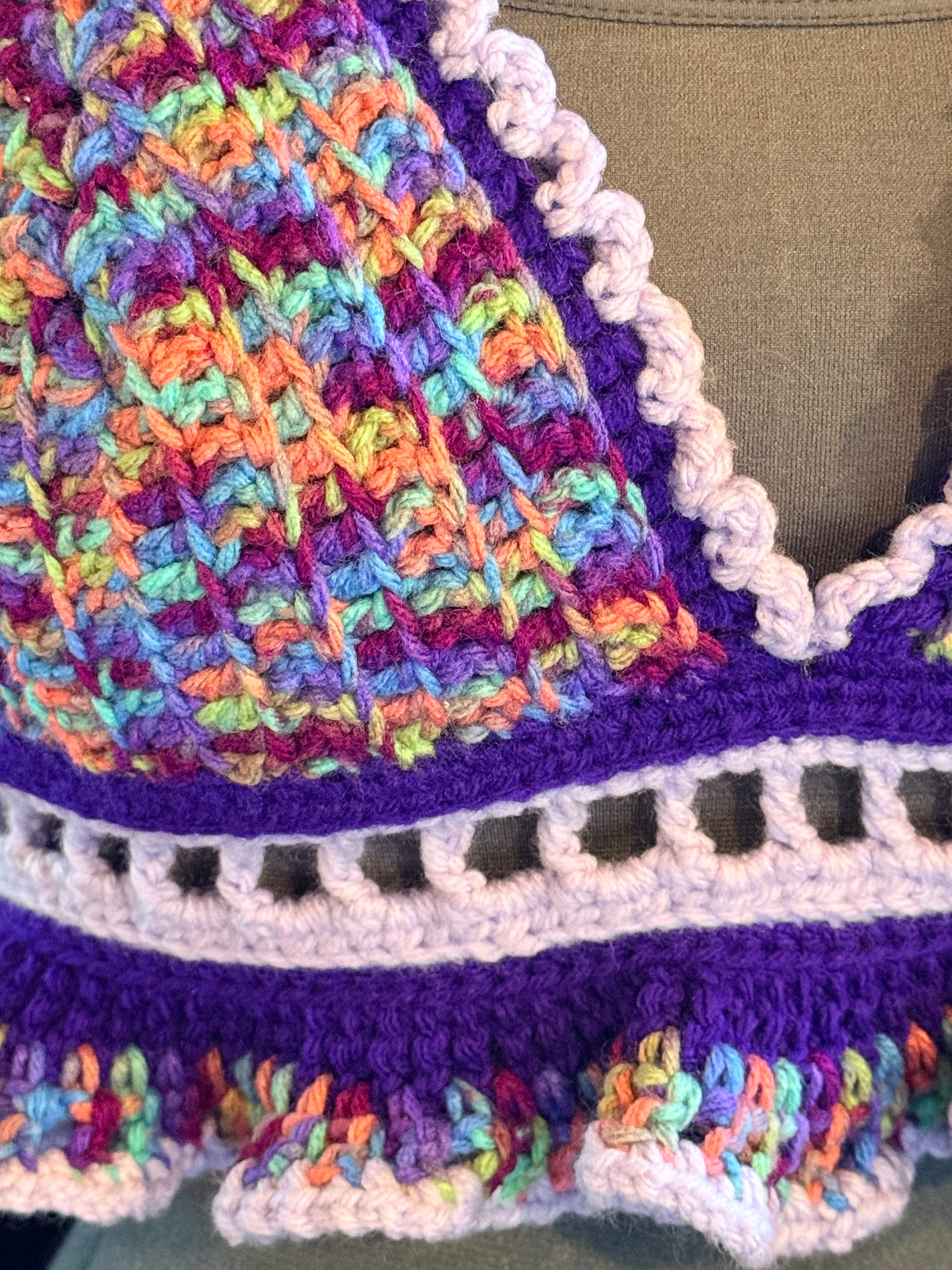 purple confetti halter top