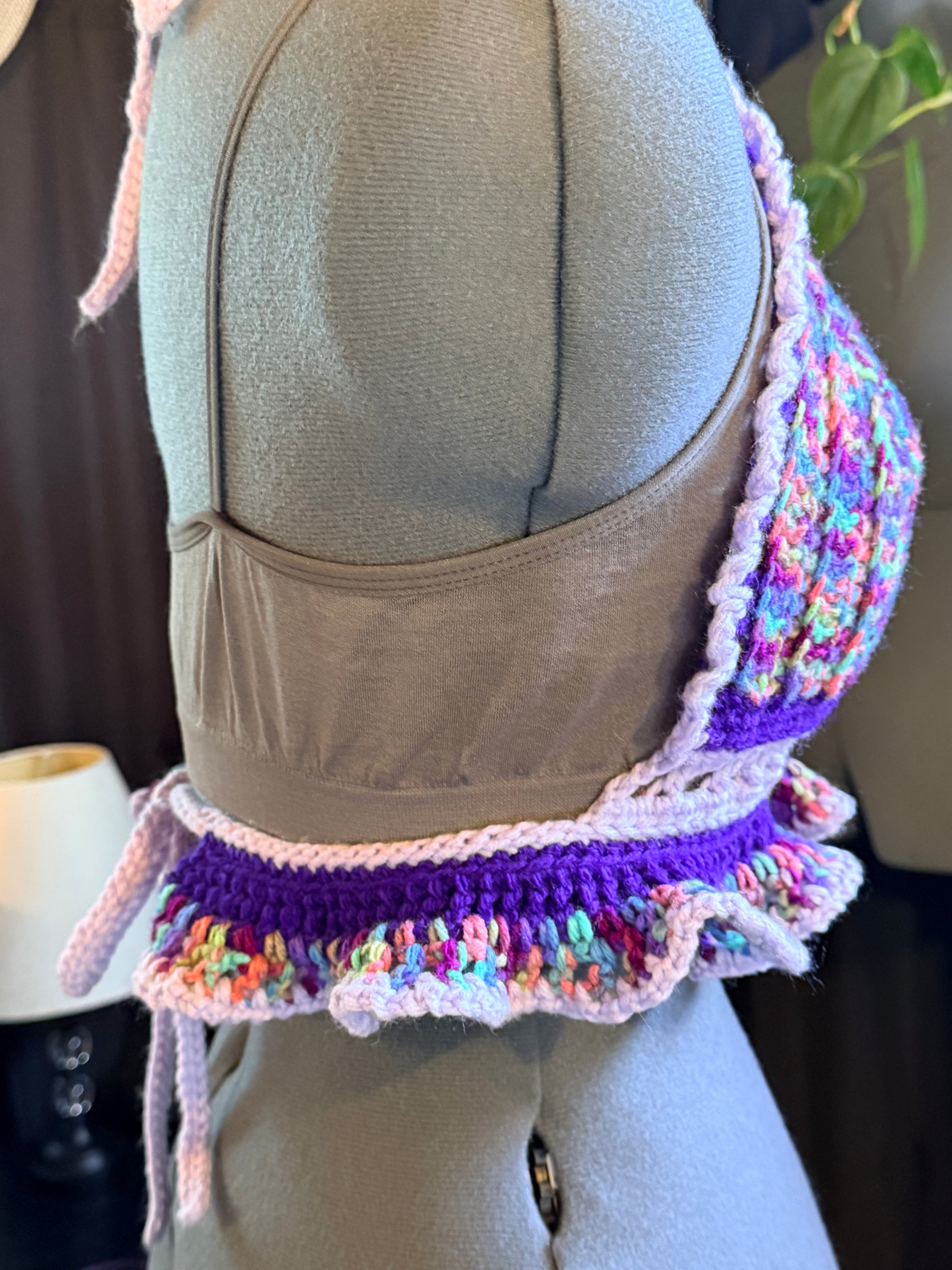 purple confetti halter top