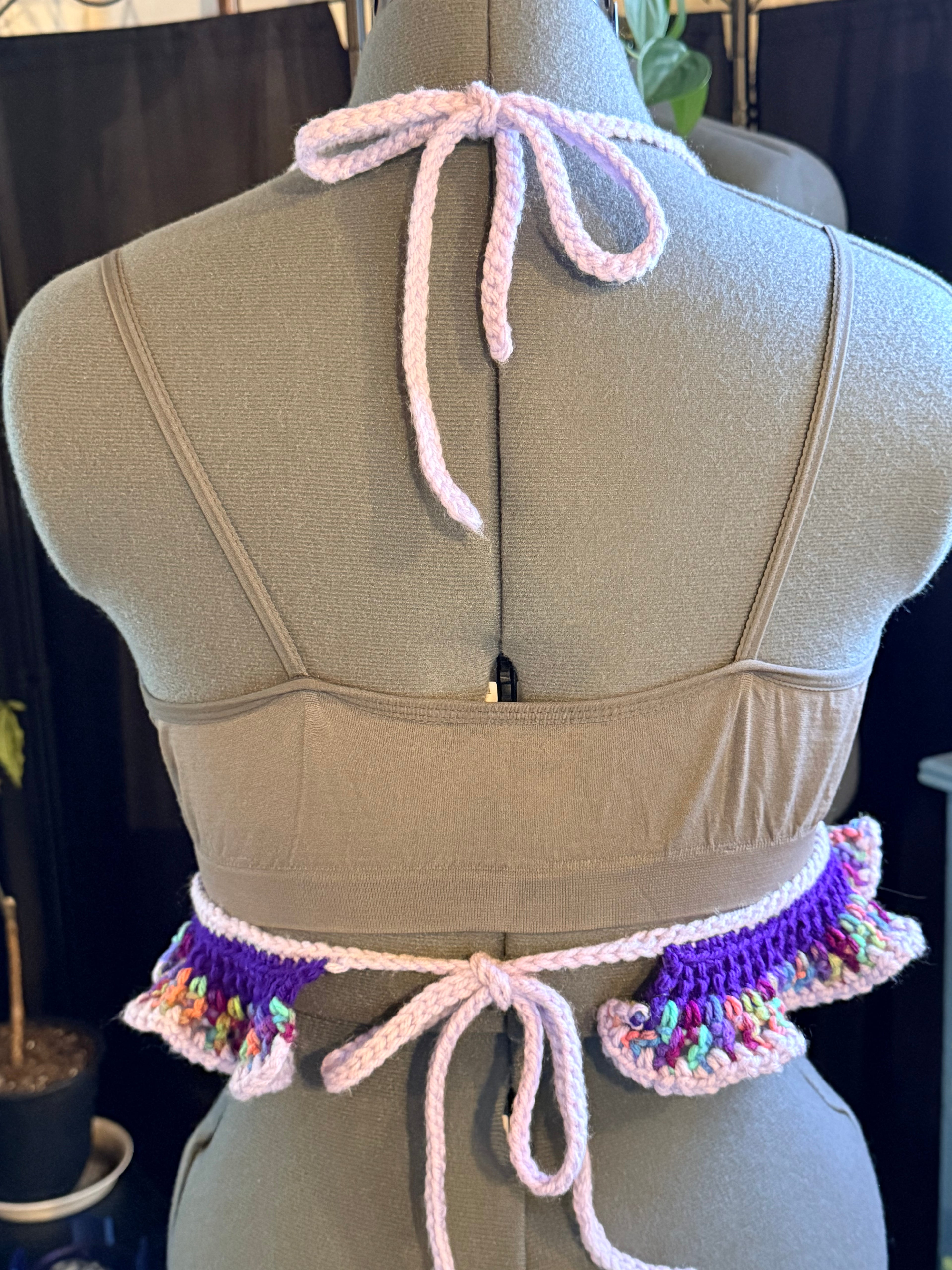 purple confetti halter top