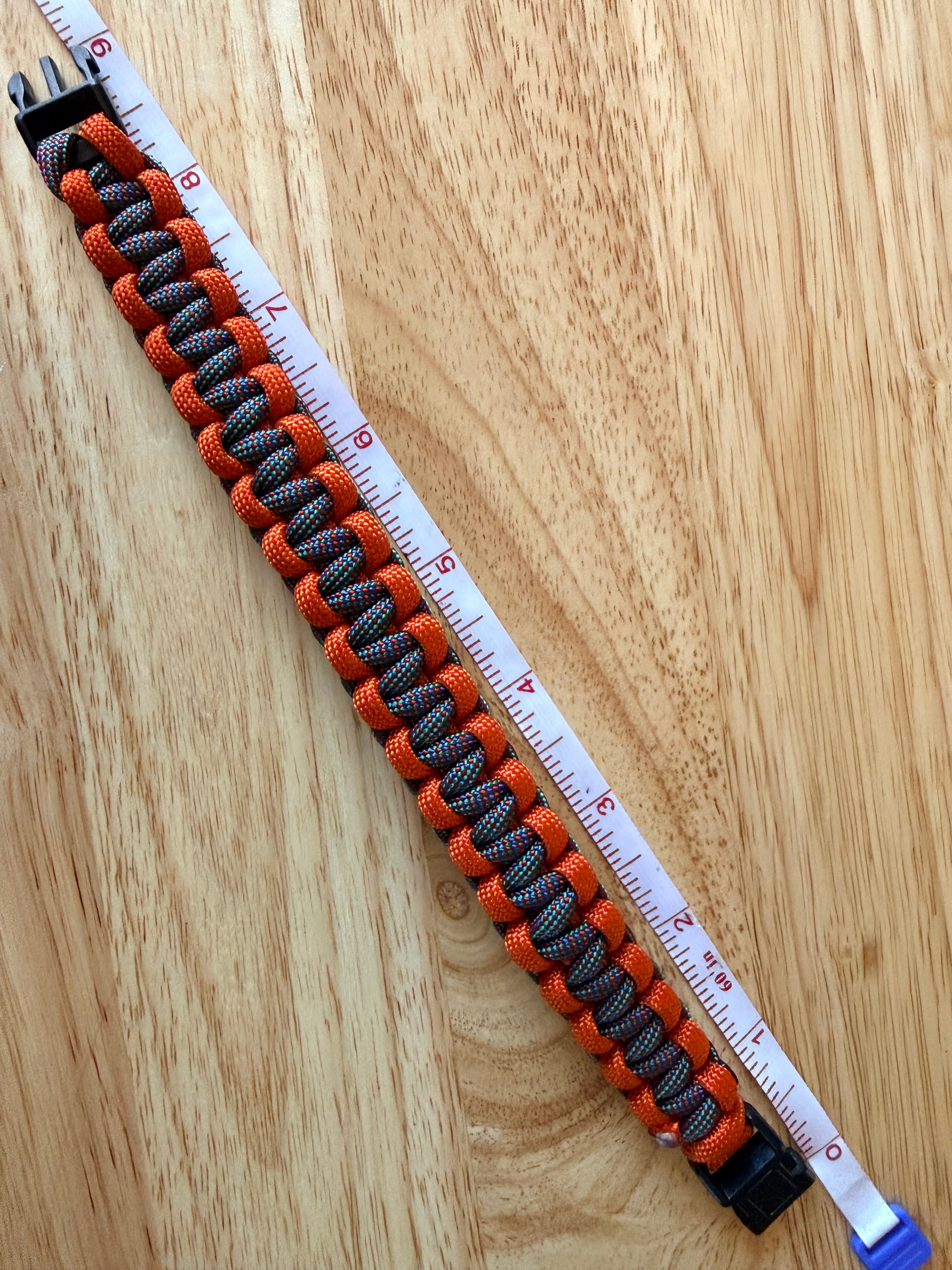 orange & blue/multi color paracord bracelet