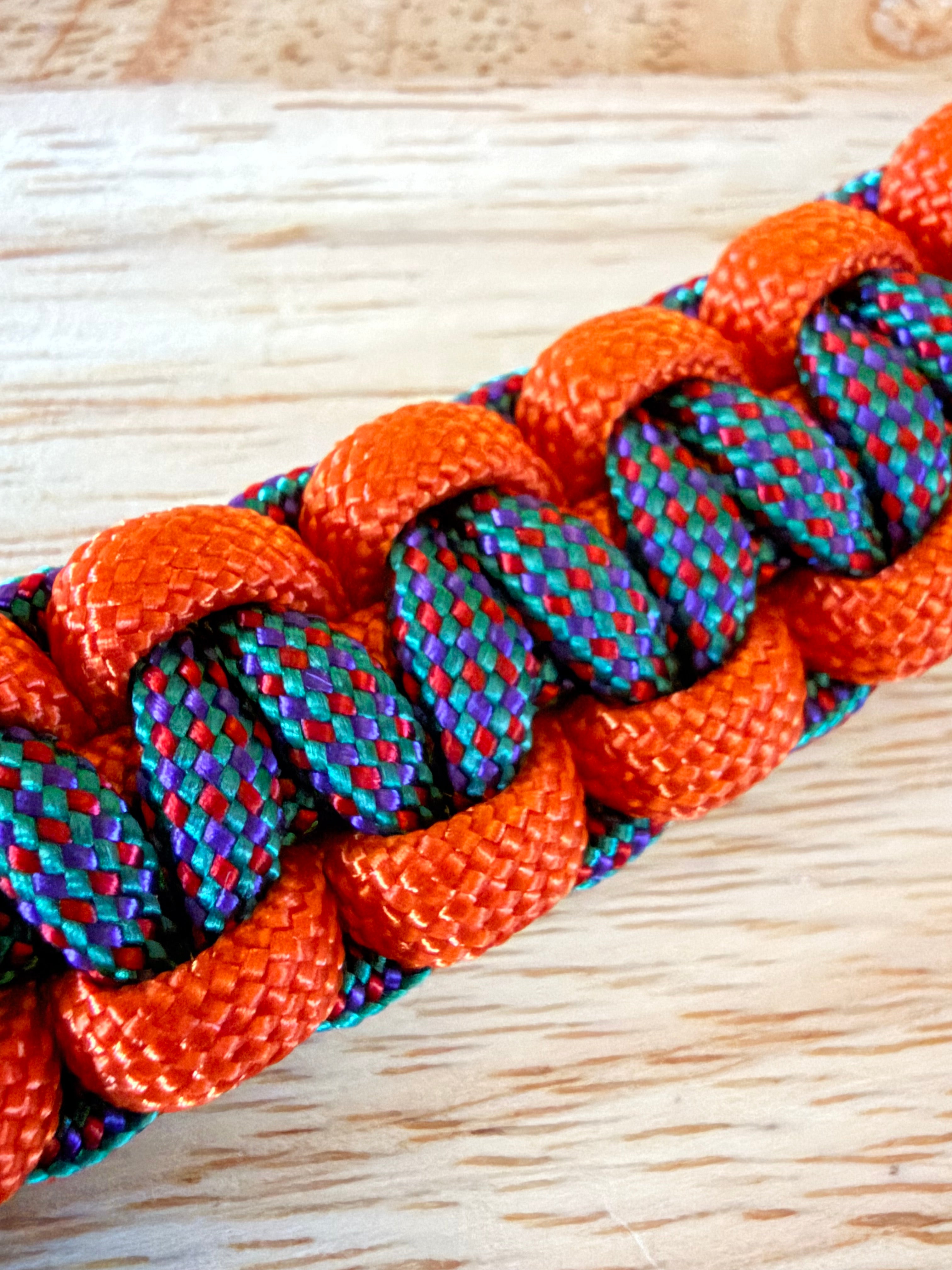 orange & blue/multi color paracord bracelet